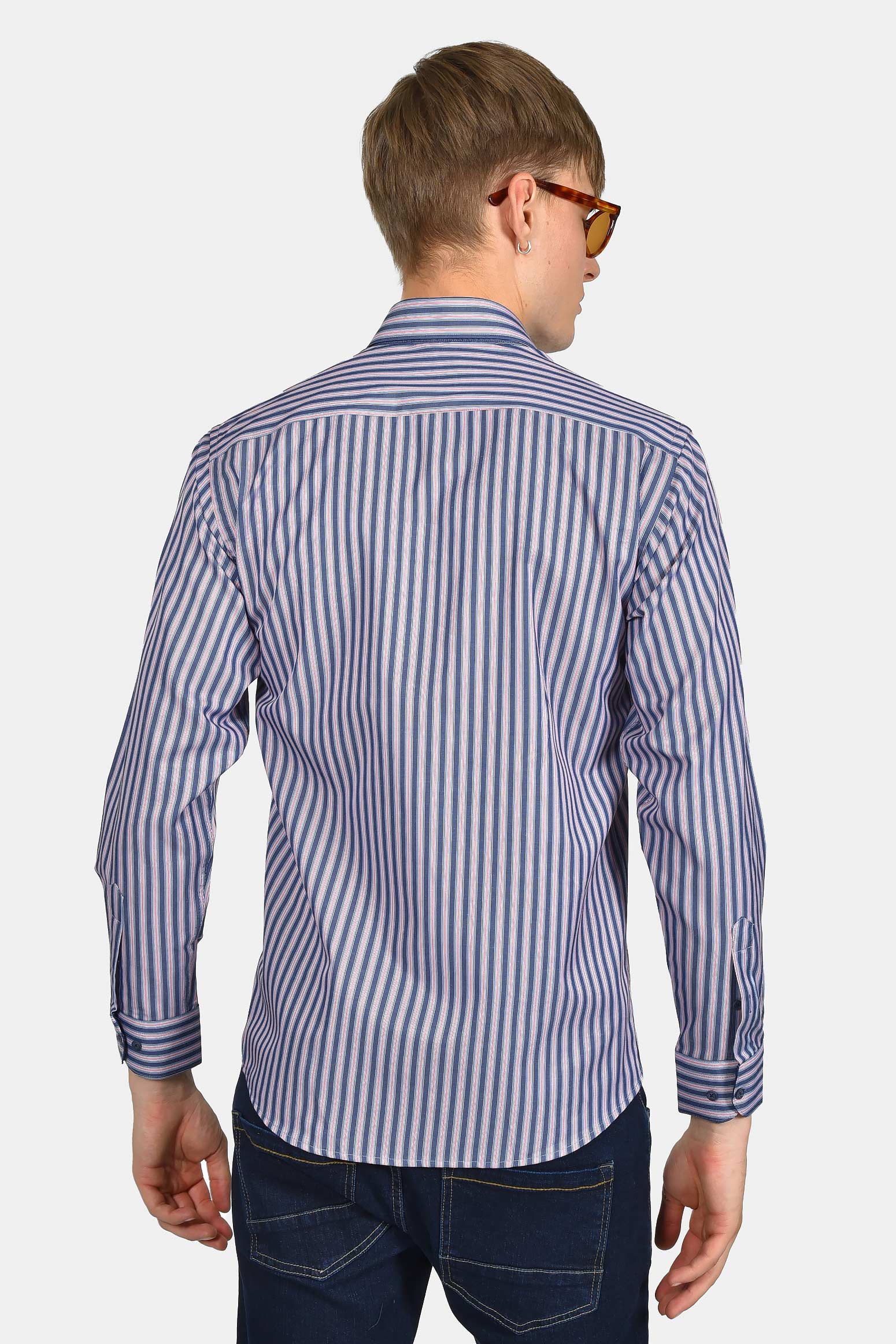 ανδρικό-ριγέ-πουκάμισο-slim-fit-με-τσέπη-στο-στήθος