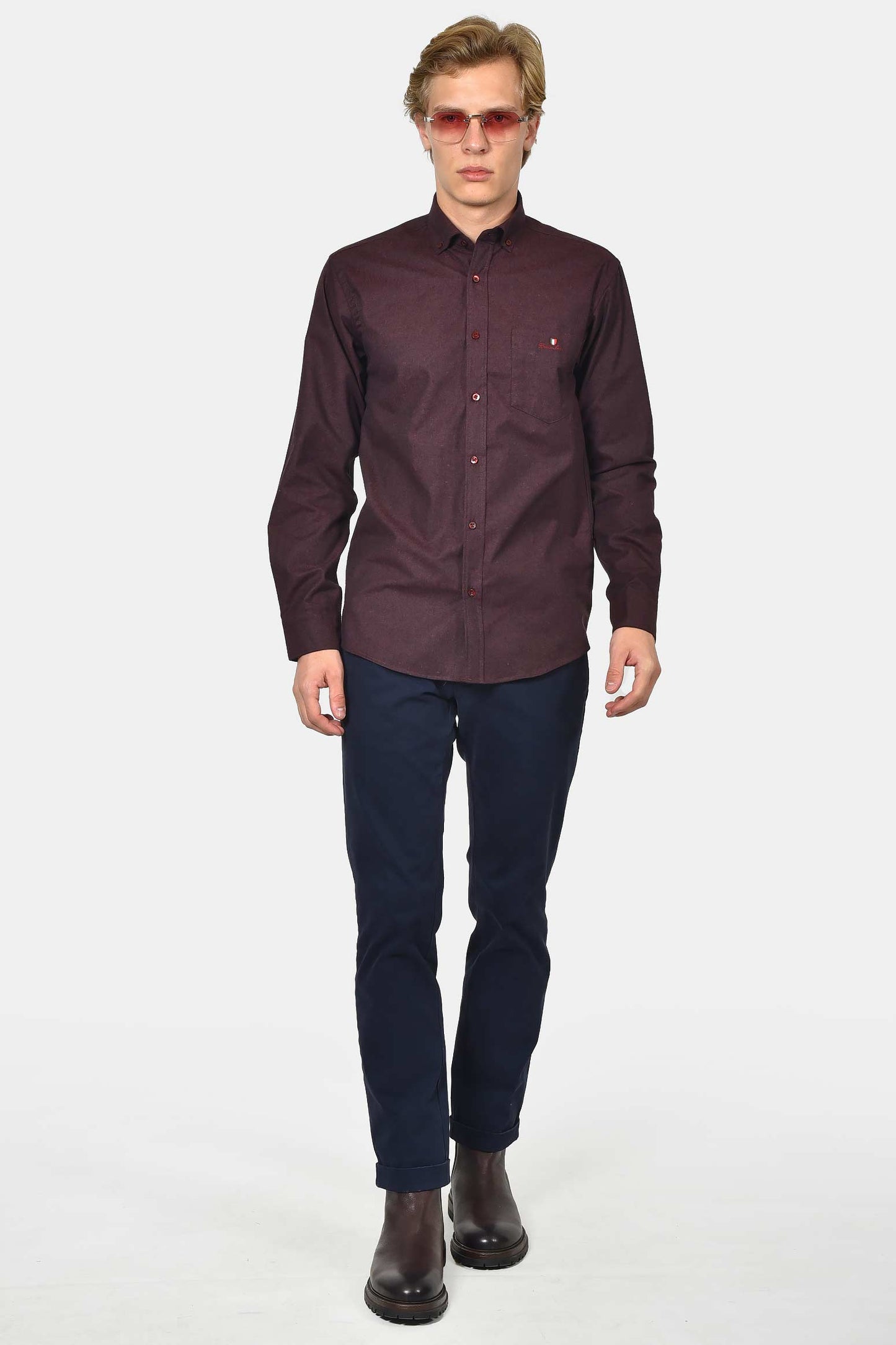 ανδρικό-button-down-πουκάμισο-φανέλα-normal-fit