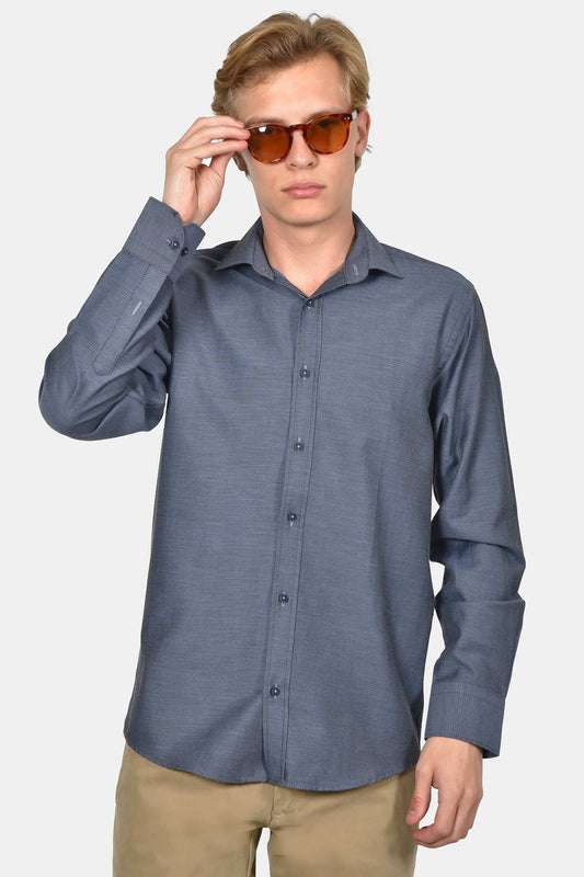 ανδρικό-normal-fit-πουκάμισο-με-διχρωμία-στην-ύφανση