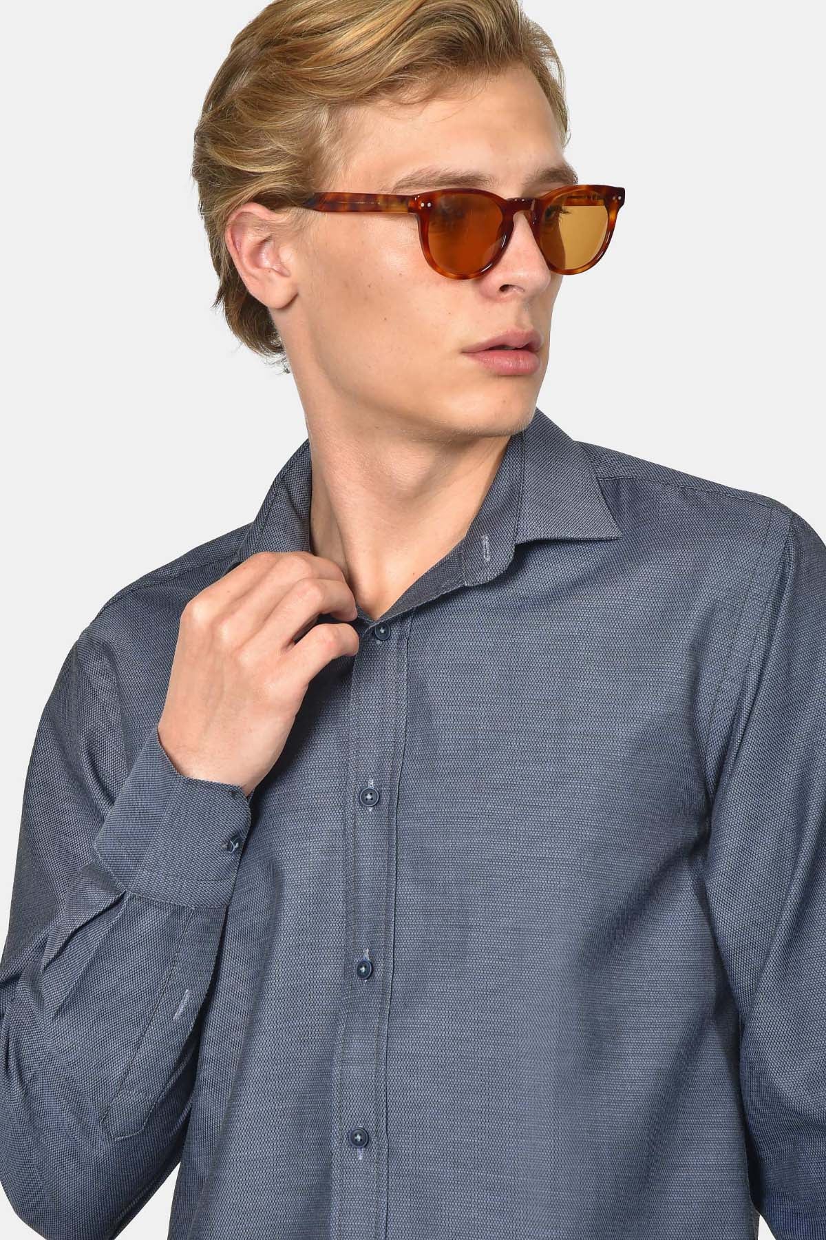 ανδρικό-normal-fit-πουκάμισο-με-διχρωμία-στην-ύφανση