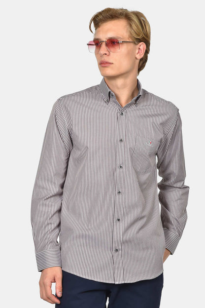 ανδρικό-ριγέ-πουκάμισο-normal-fit-με-κέντημα-στήθους-&-ανάλαφρη-υφή