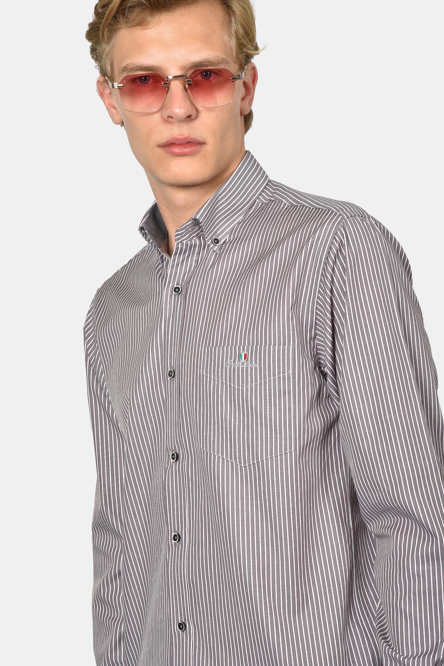 ανδρικό-ριγέ-πουκάμισο-normal-fit-με-κέντημα-στήθους-&-ανάλαφρη-υφή