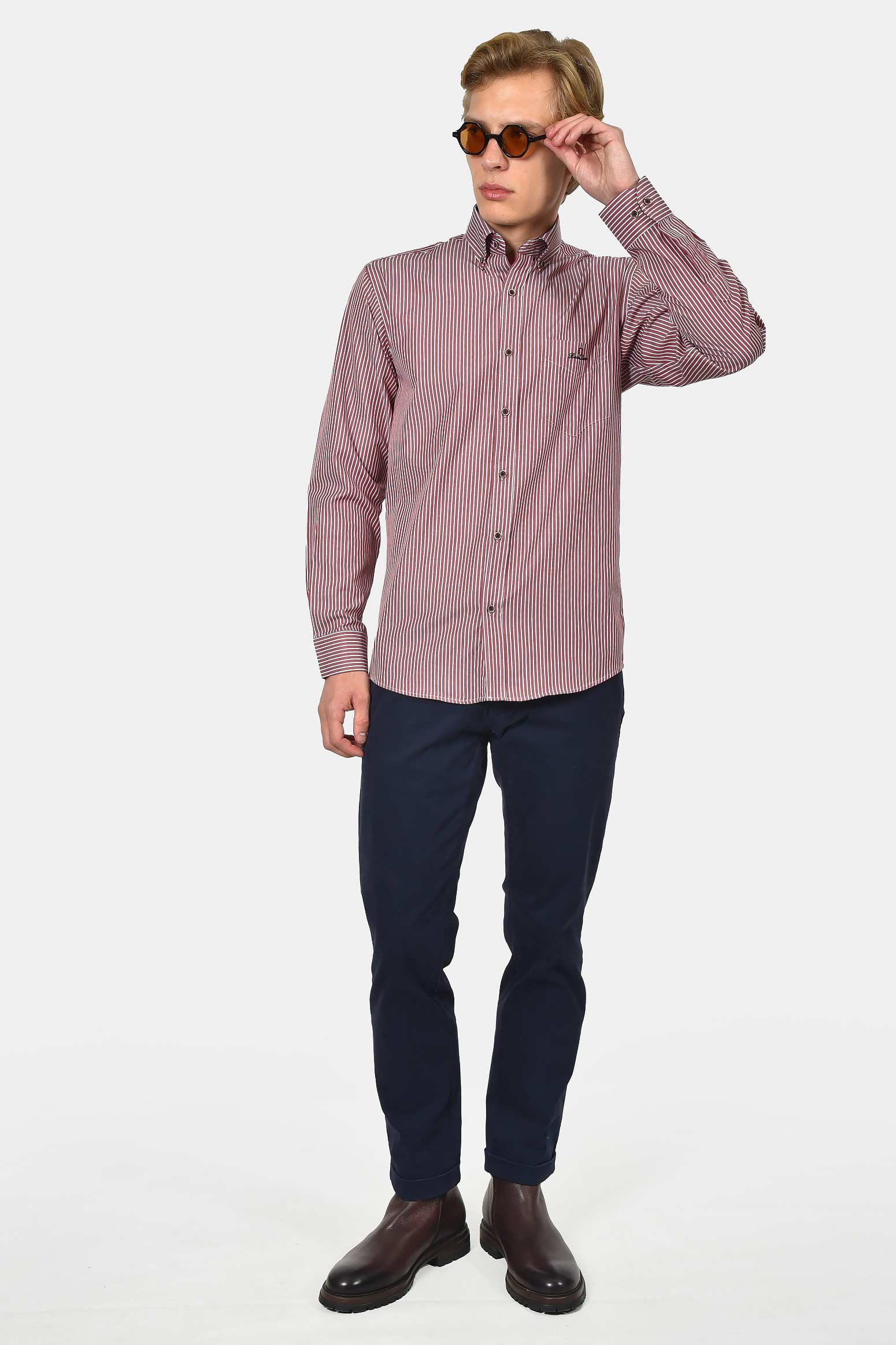 ανδρικό-ριγέ-πουκάμισο-normal-fit-με-κέντημα-στήθους-&-ανάλαφρη-υφή