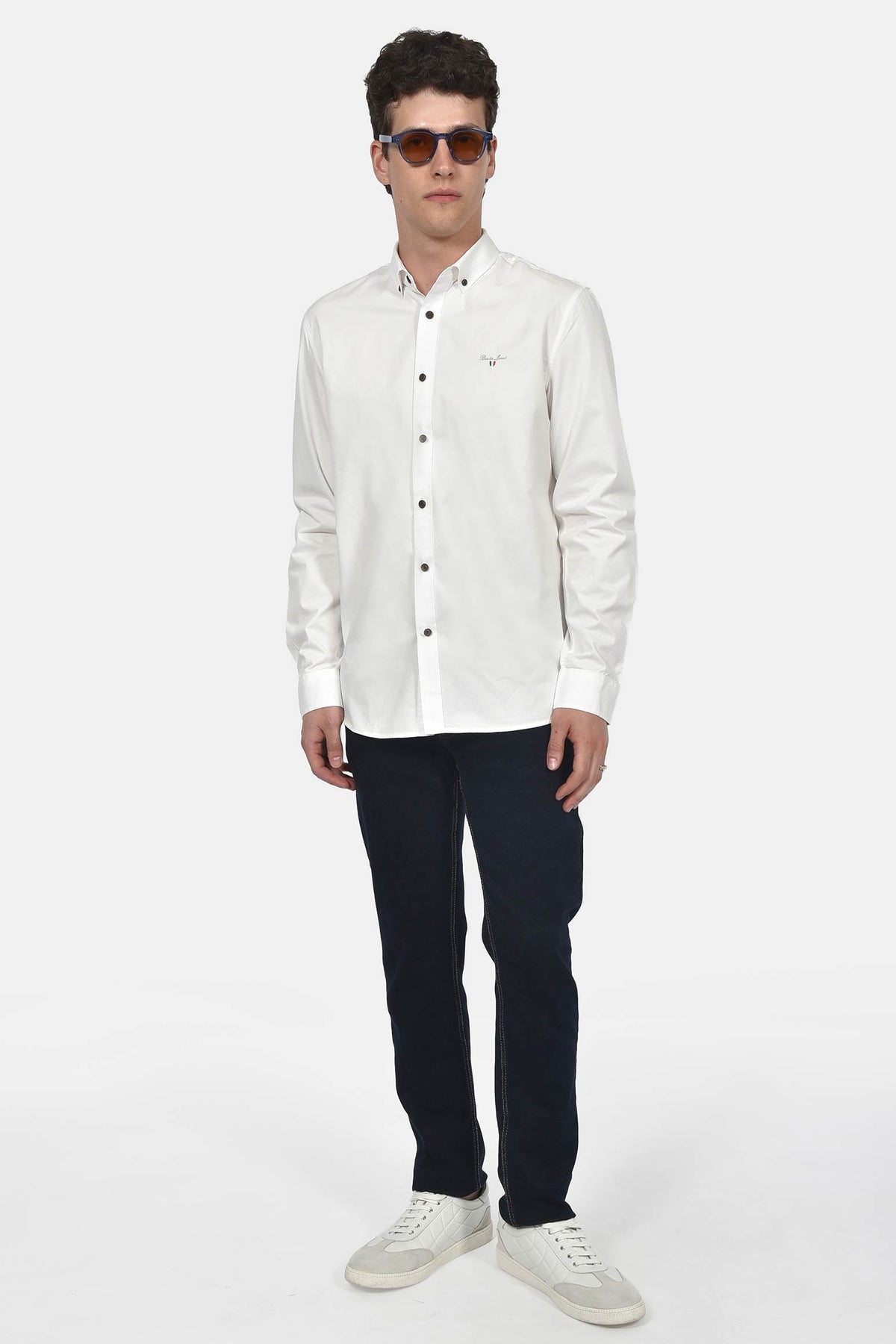 ανδρικό-button-down-πουκάμισο-100%-βαμβάκι-normal-fit-με-κεντημένο-σήμα-για-κομψό-στυλ