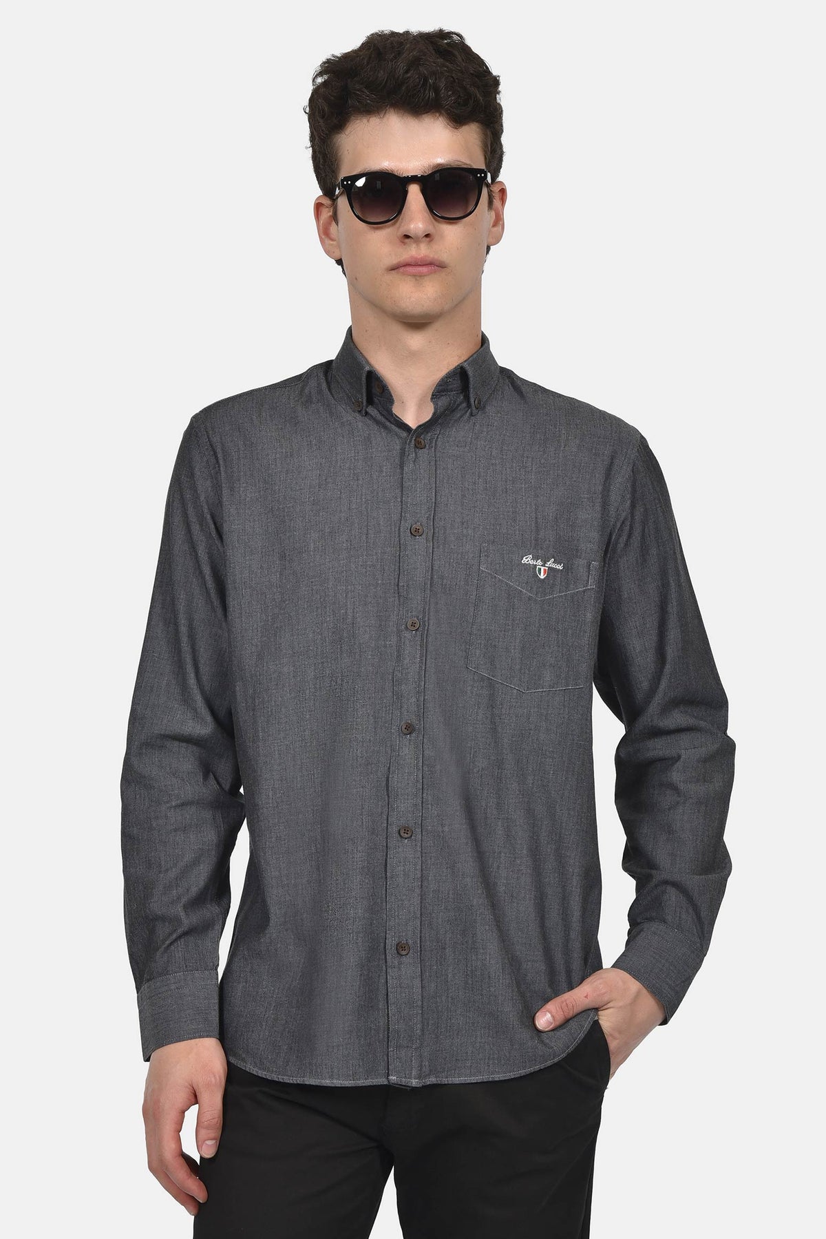 ανδρικό-button-down-πουκάμισο-100%-βαμβάκι-regular-fit-για-κομψή-εμφάνιση