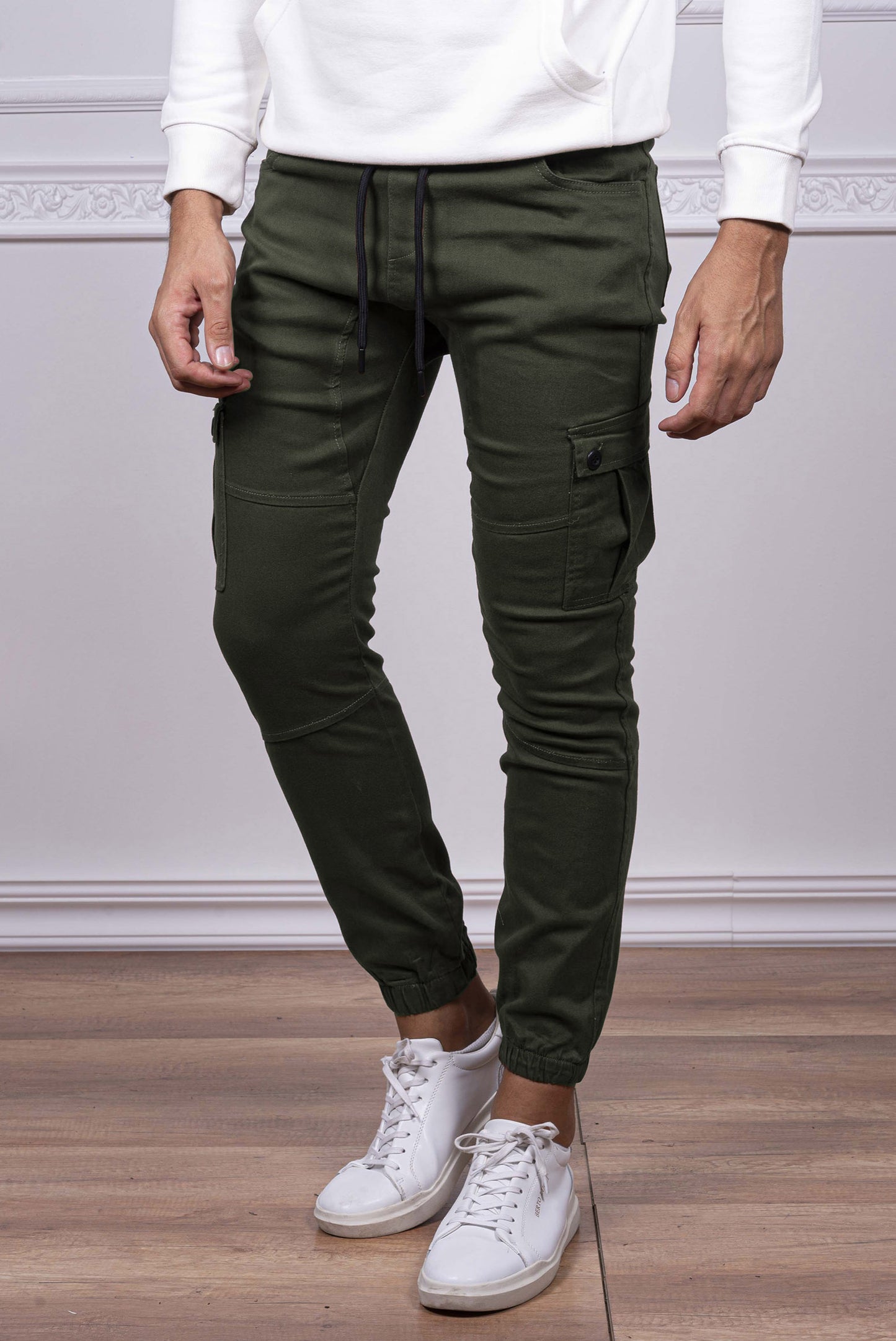 ανδρικό-βαμβακερό-παντελόνι-cargo-με-λάστιχο-και-κορδόνι