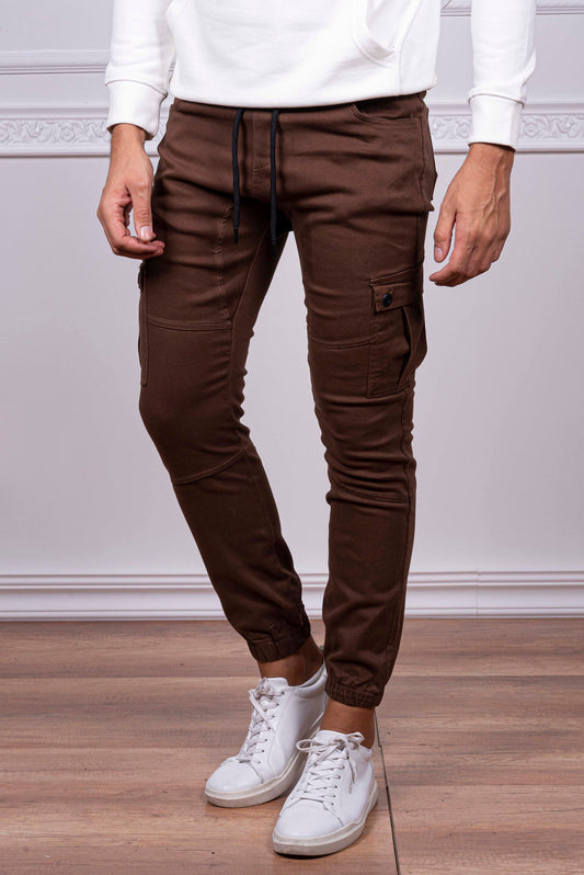 ανδρικό-βαμβακερό-παντελόνι-cargo-με-λάστιχο-και-κορδόνι