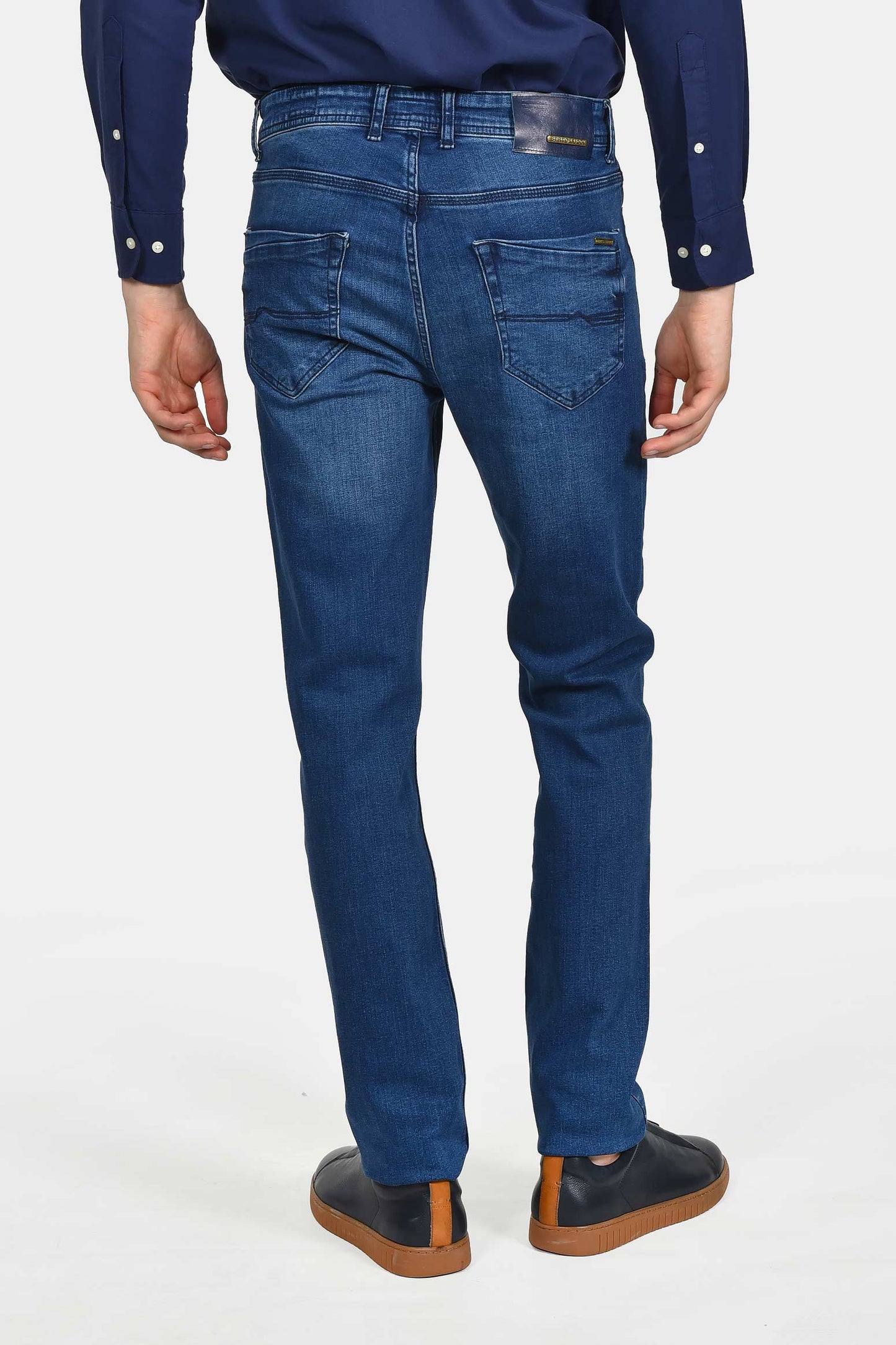 Ανδρικό Τζιν Παντελόνι Regular Fit Με Διακριτικό Ξέβαμμα