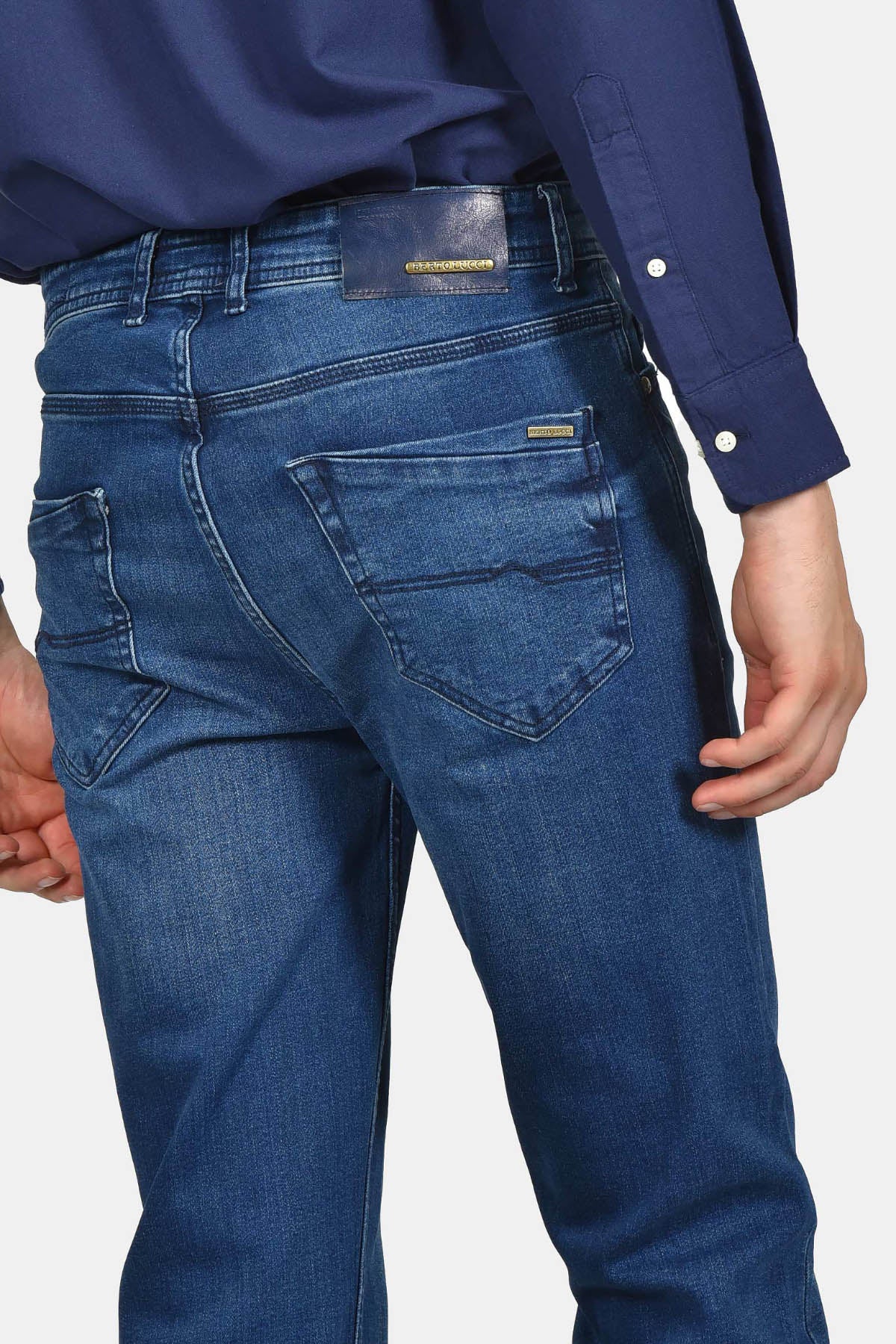 Ανδρικό Τζιν Παντελόνι Regular Fit Με Διακριτικό Ξέβαμμα