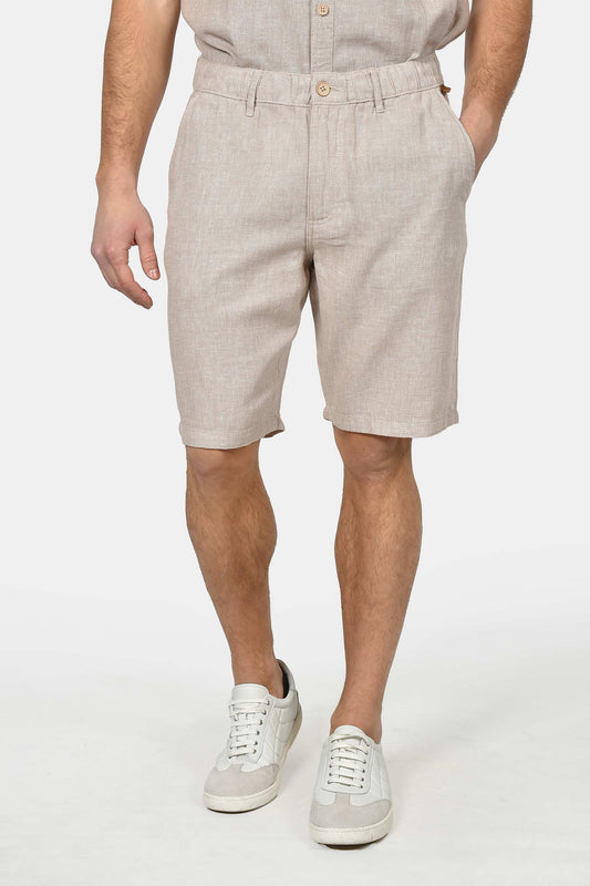 ανδρική-chinos-βερμούδα-normal-fit-από-λινό-&-βαμβάκι-με-ελαστική-μέση-&-άνετη-εφαρμογή