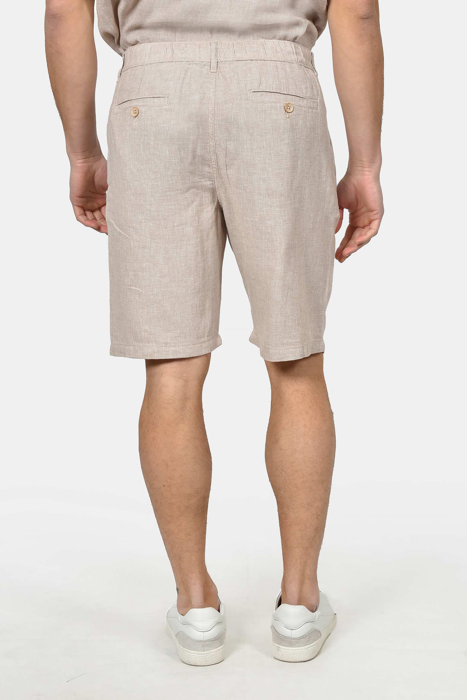 ανδρική-chinos-βερμούδα-normal-fit-από-λινό-&-βαμβάκι-με-ελαστική-μέση-&-άνετη-εφαρμογή
