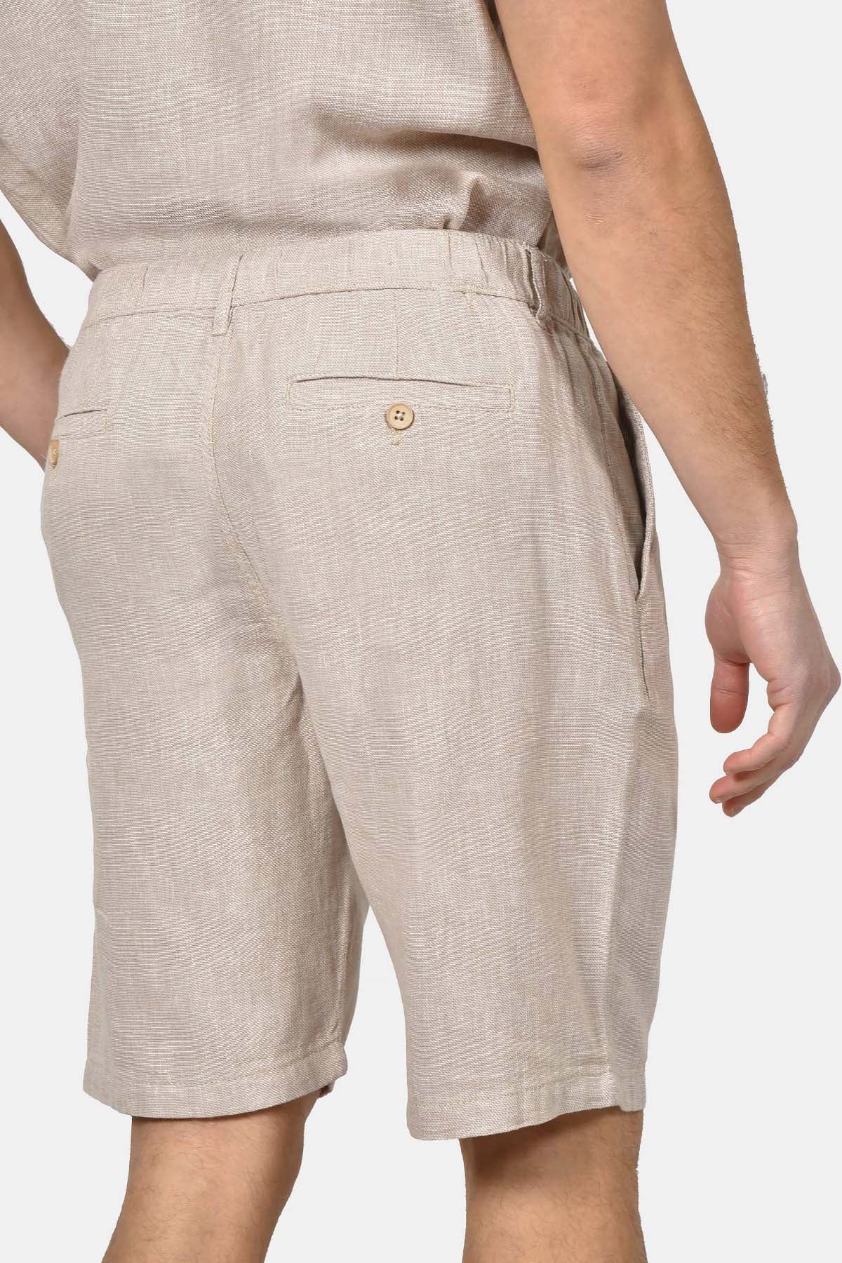ανδρική-chinos-βερμούδα-normal-fit-από-λινό-&-βαμβάκι-με-ελαστική-μέση-&-άνετη-εφαρμογή