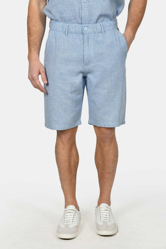 ανδρική-chinos-βερμούδα-normal-fit-από-λινό-&-βαμβάκι-με-ελαστική-μέση-&-άνετη-εφαρμογή