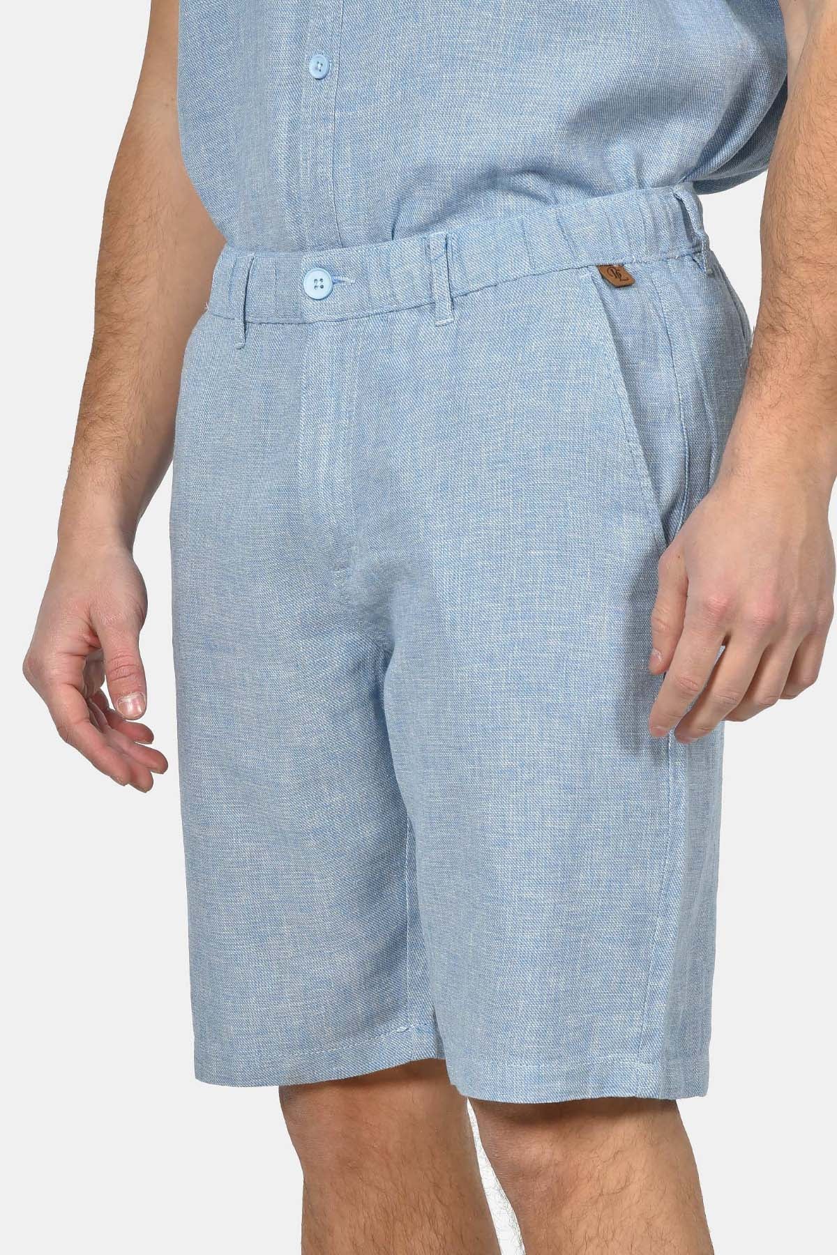 ανδρική-chinos-βερμούδα-normal-fit-από-λινό-&-βαμβάκι-με-ελαστική-μέση-&-άνετη-εφαρμογή