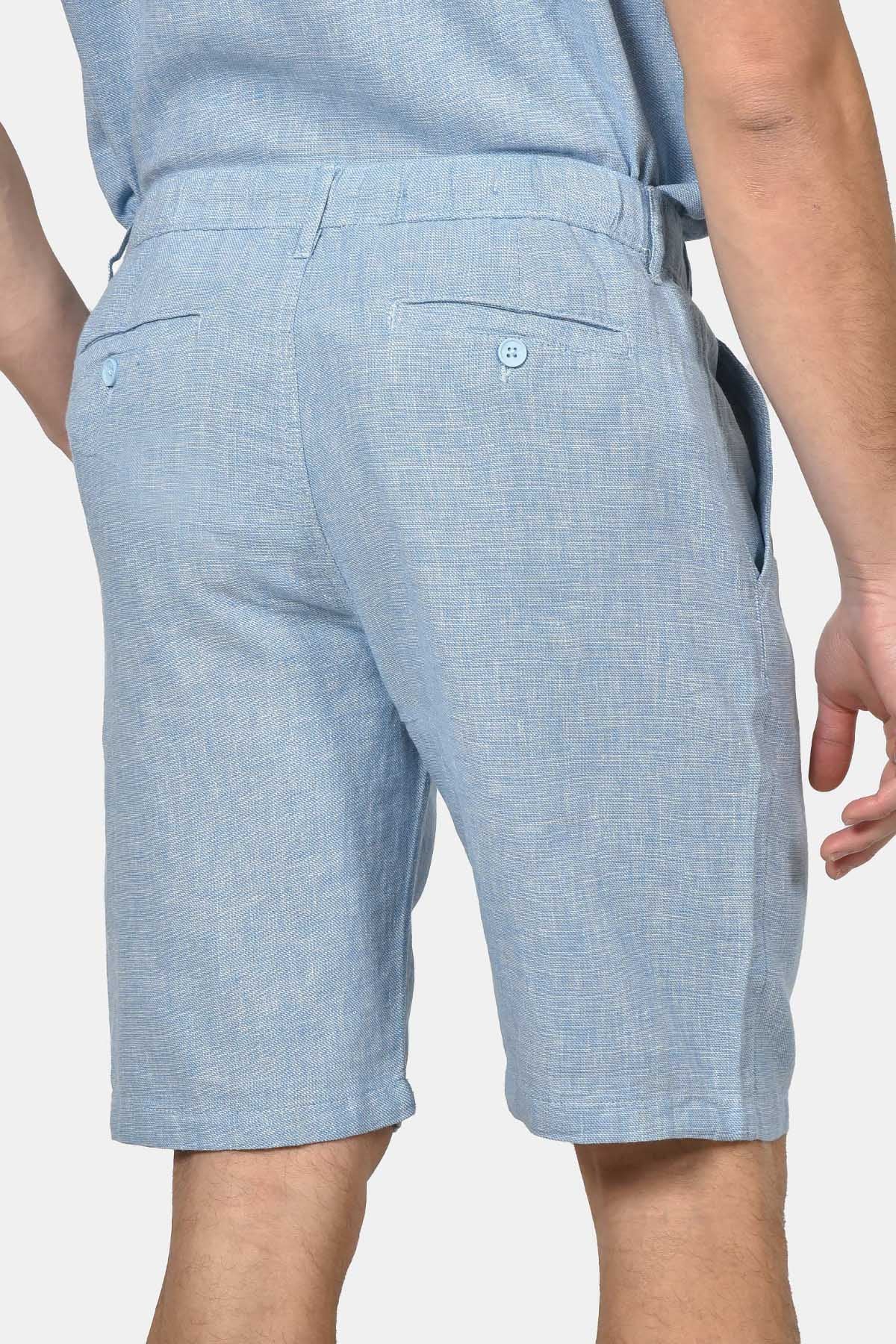 ανδρική-chinos-βερμούδα-normal-fit-από-λινό-&-βαμβάκι-με-ελαστική-μέση-&-άνετη-εφαρμογή