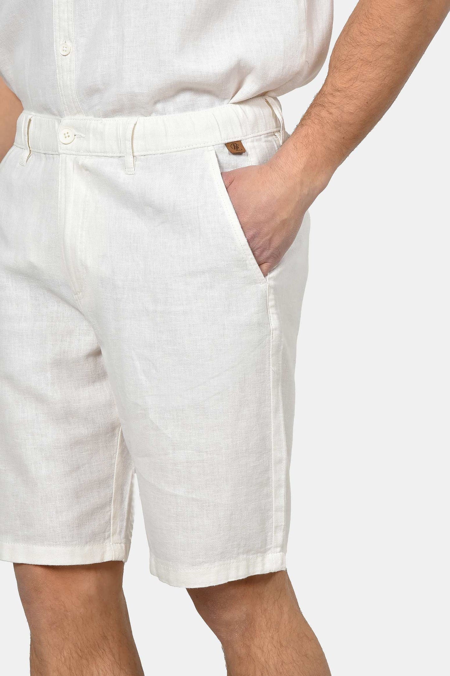 ανδρική-chinos-βερμούδα-normal-fit-από-λινό-&-βαμβάκι-με-ελαστική-μέση-&-άνετη-εφαρμογή