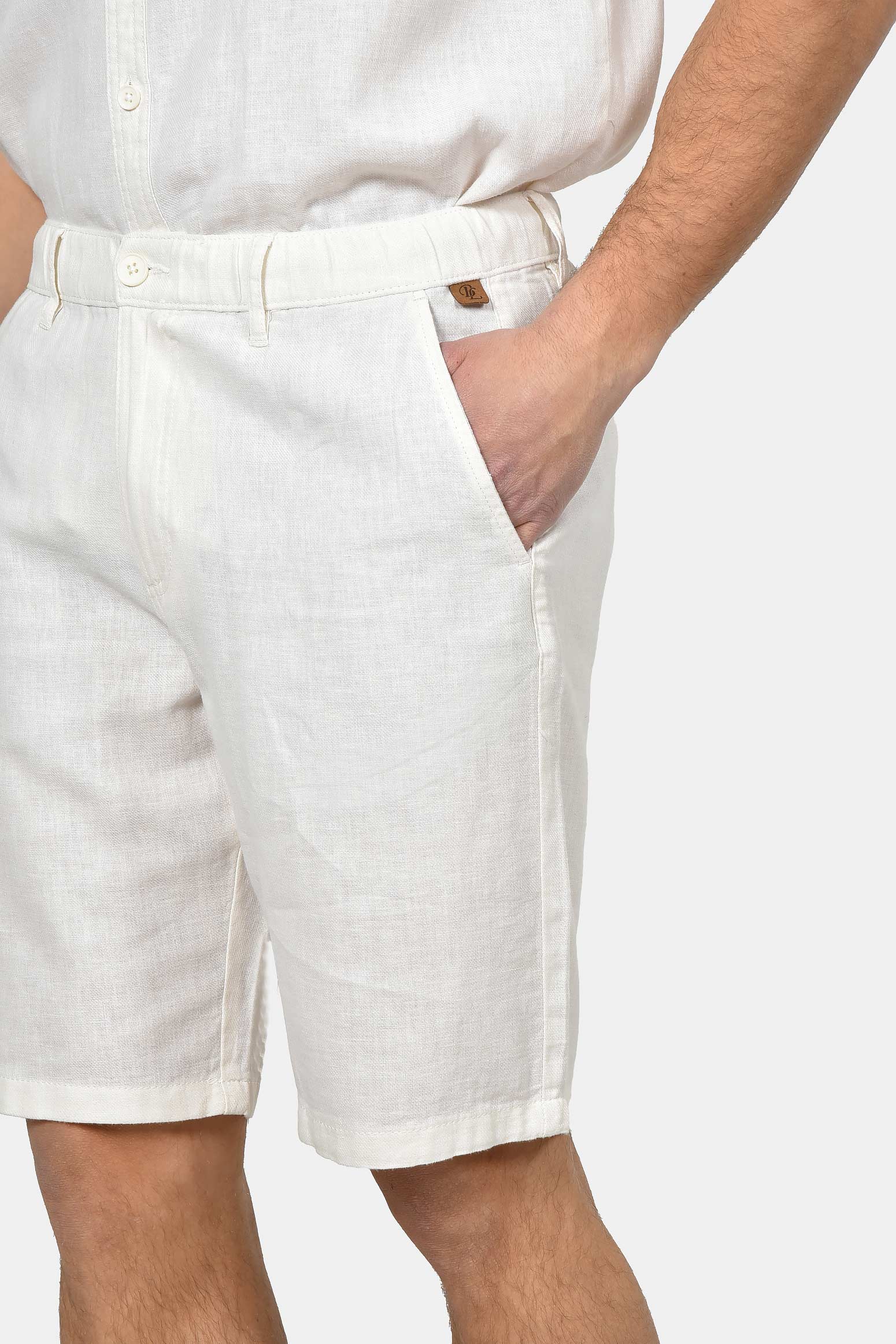 ανδρική-chinos-βερμούδα-normal-fit-από-λινό-&-βαμβάκι-με-ελαστική-μέση-&-άνετη-εφαρμογή