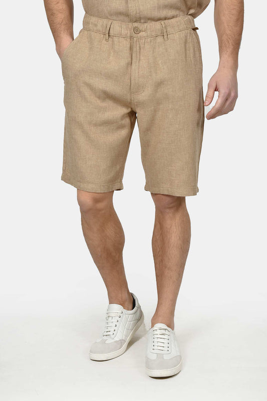 ανδρική-chinos-βερμούδα-normal-fit-από-λινό-&-βαμβάκι-με-ελαστική-μέση-&-άνετη-εφαρμογή