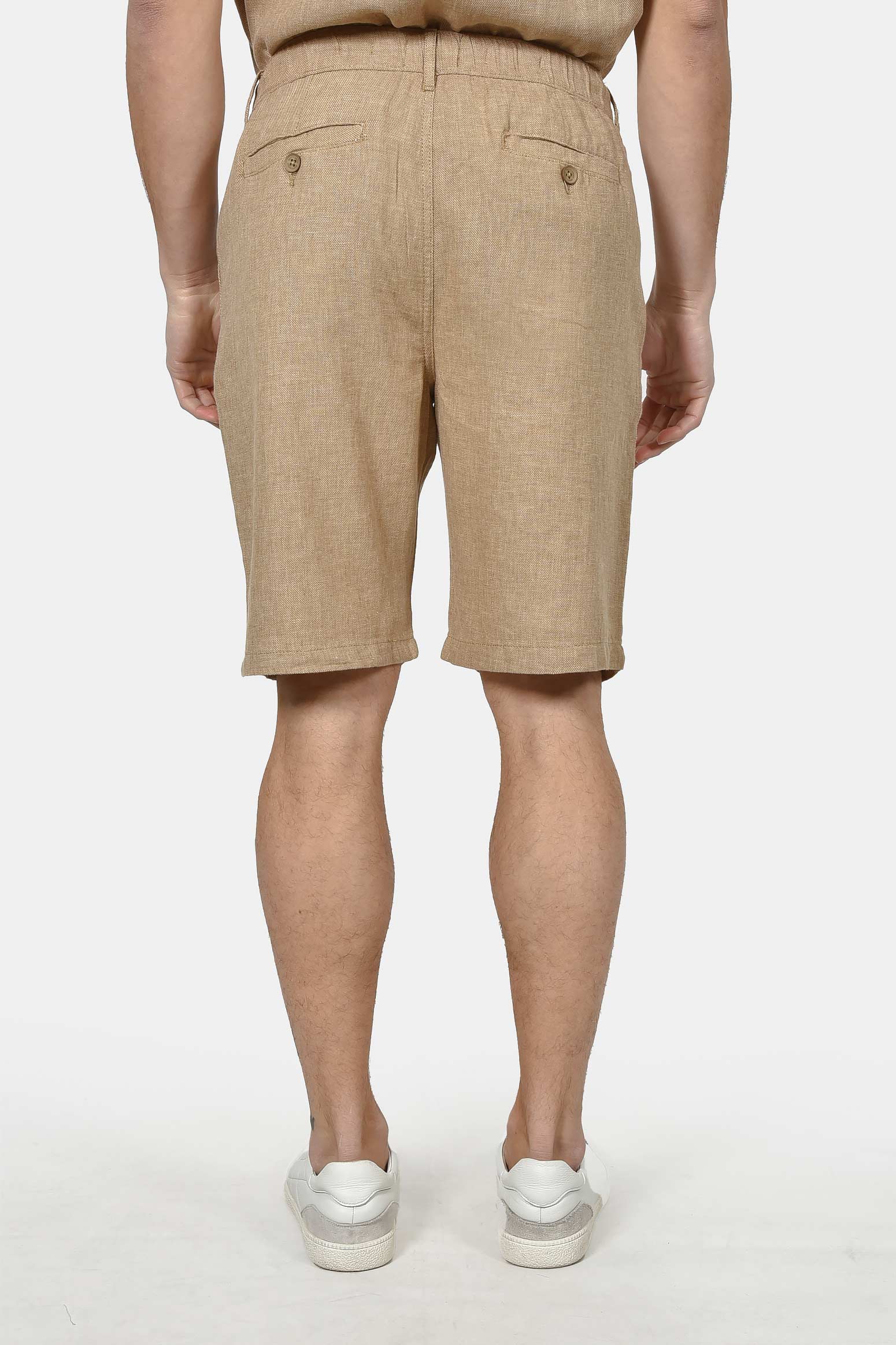 ανδρική-chinos-βερμούδα-normal-fit-από-λινό-&-βαμβάκι-με-ελαστική-μέση-&-άνετη-εφαρμογή