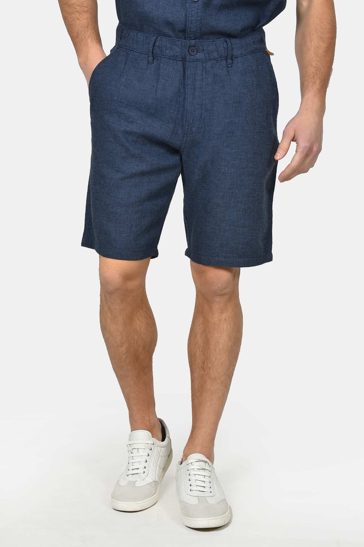 ανδρική-chinos-βερμούδα-normal-fit-από-λινό-&-βαμβάκι-με-ελαστική-μέση-&-άνετη-εφαρμογή