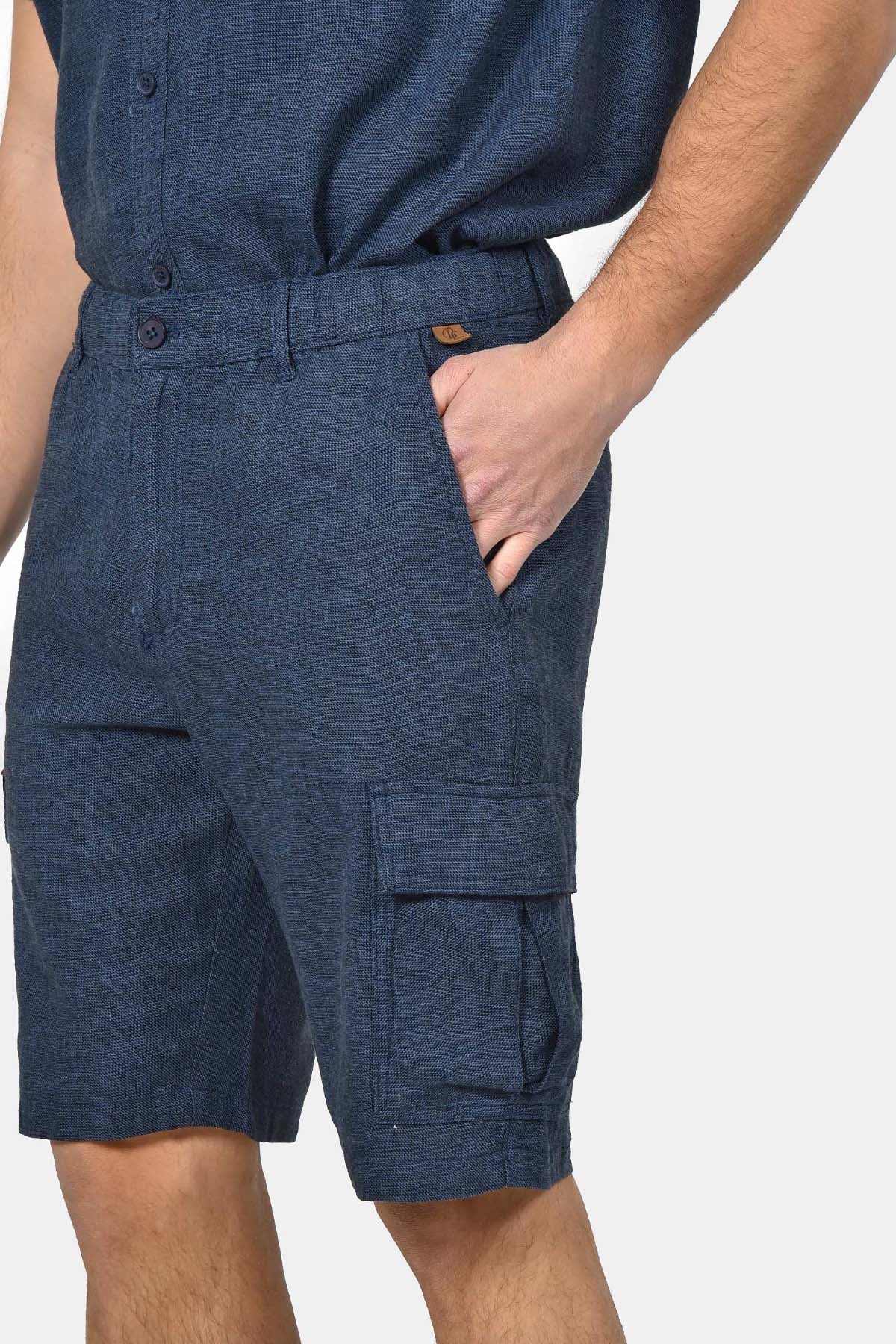 ανδρική-cargo-βερμούδα-normal-fit-από-λινό-&-βαμβάκι-&-ελαστική-μέση