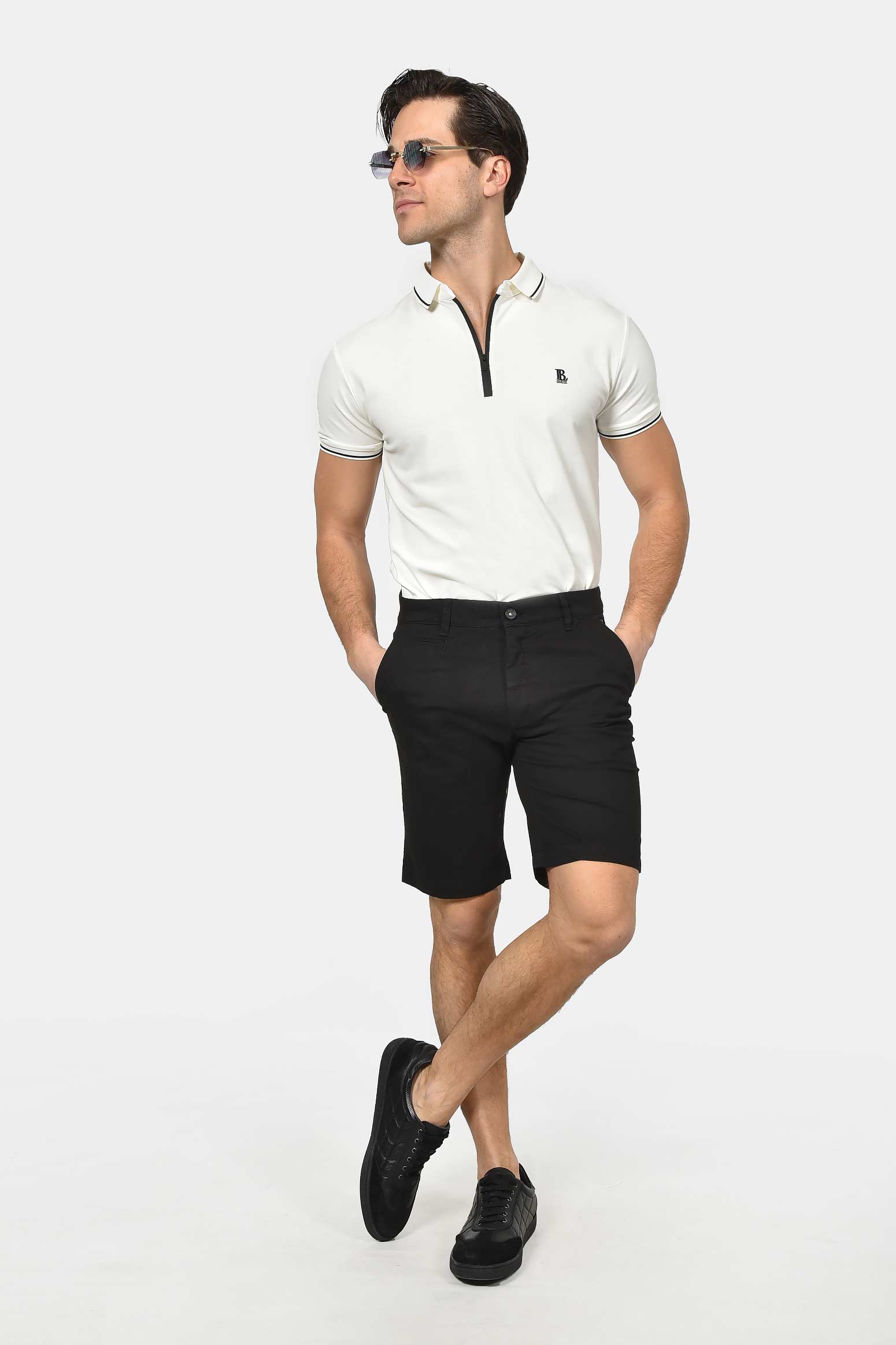 ανδρική-βαμβακερή-chinos-βερμούδα-slim-fit-με-καθαρή-γραμμή-&-ελαστική-άνεση