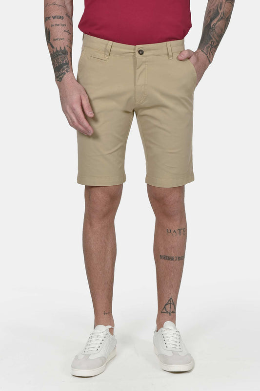 ανδρική-βαμβακερή-chinos-βερμούδα-slim-fit-με-καθαρή-γραμμή-&-ελαστική-άνεση