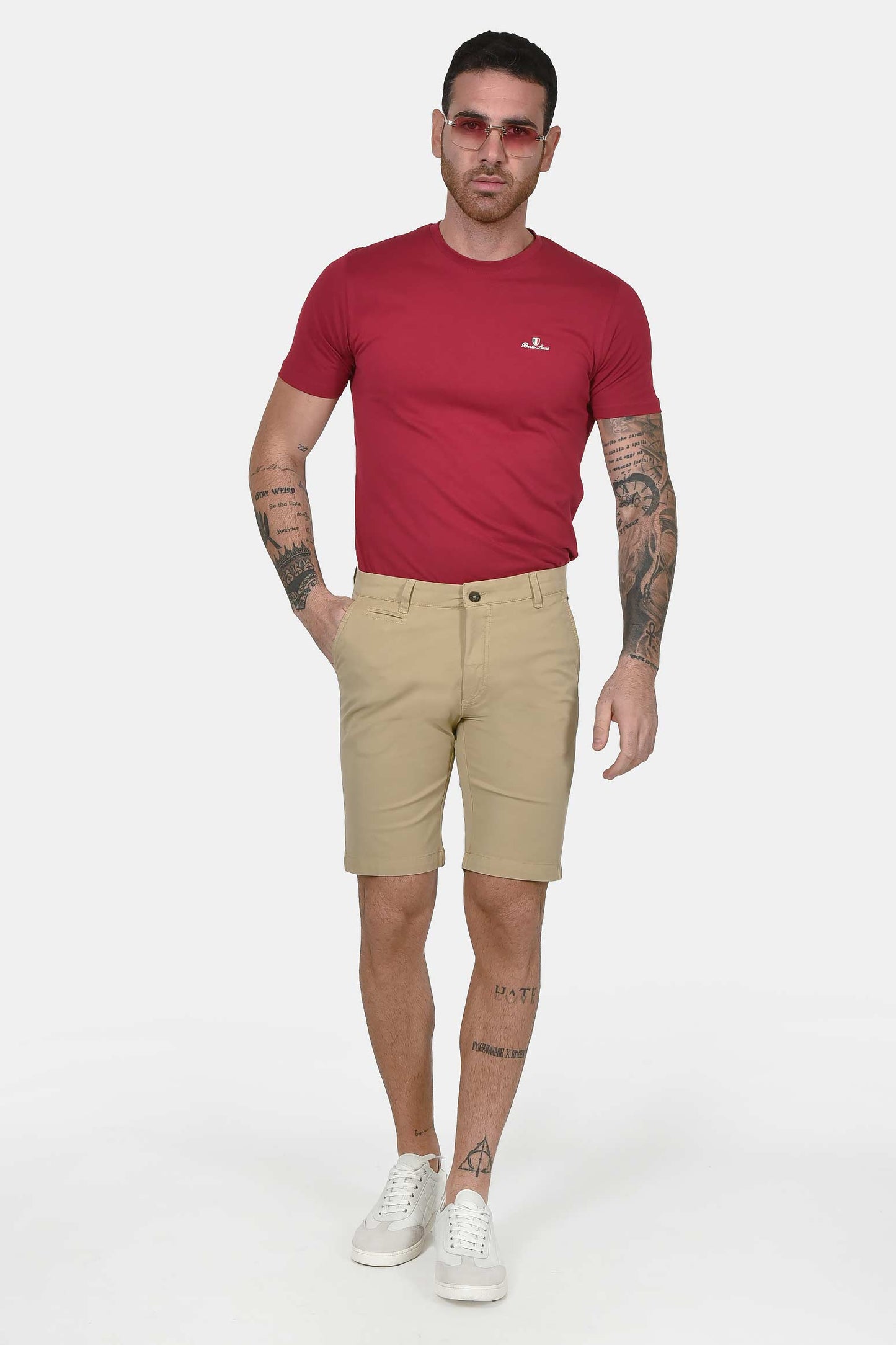 ανδρική-βαμβακερή-chinos-βερμούδα-slim-fit-με-καθαρή-γραμμή-&-ελαστική-άνεση