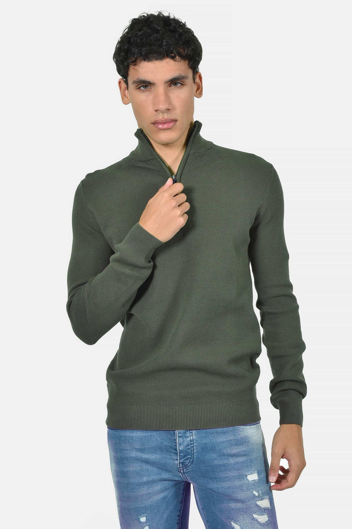 ανδρικό-πλεκτό-half-zip-πουλόβερ-normal-fit