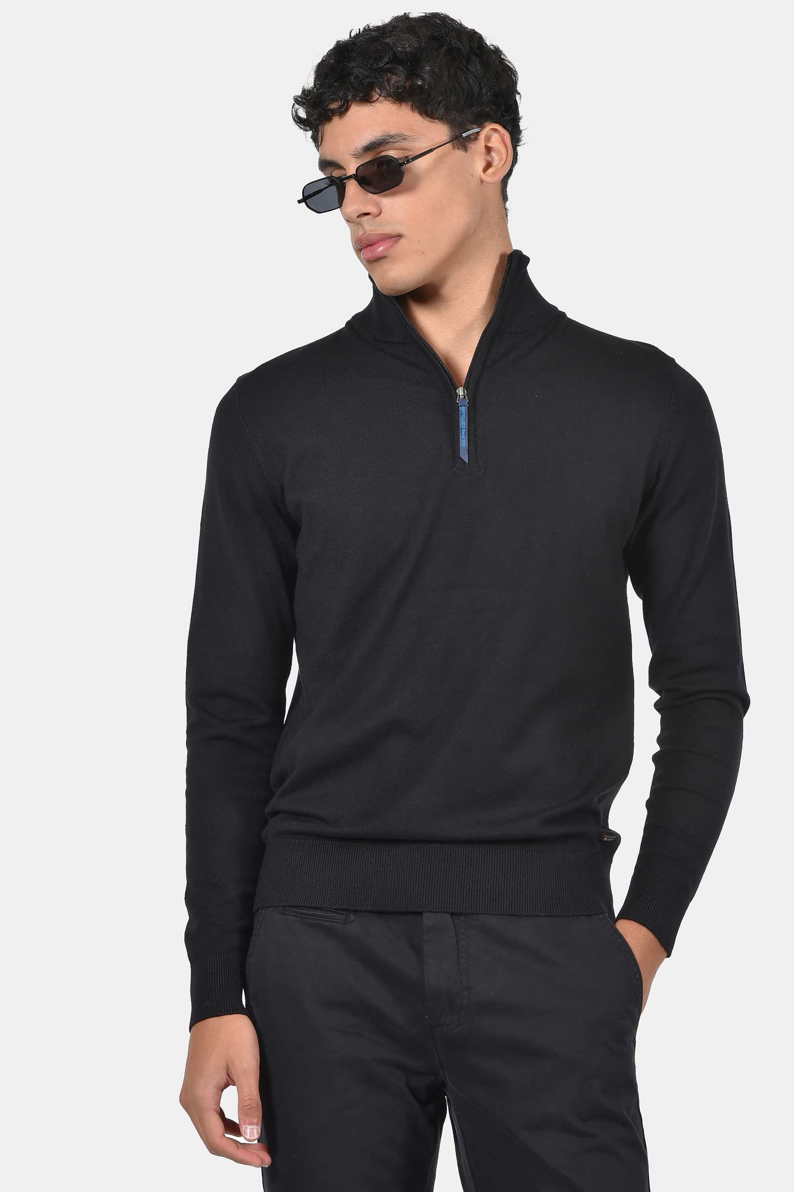 ανδρικό-half-zip-πλεκτό-πουλόβερ-normal-fit