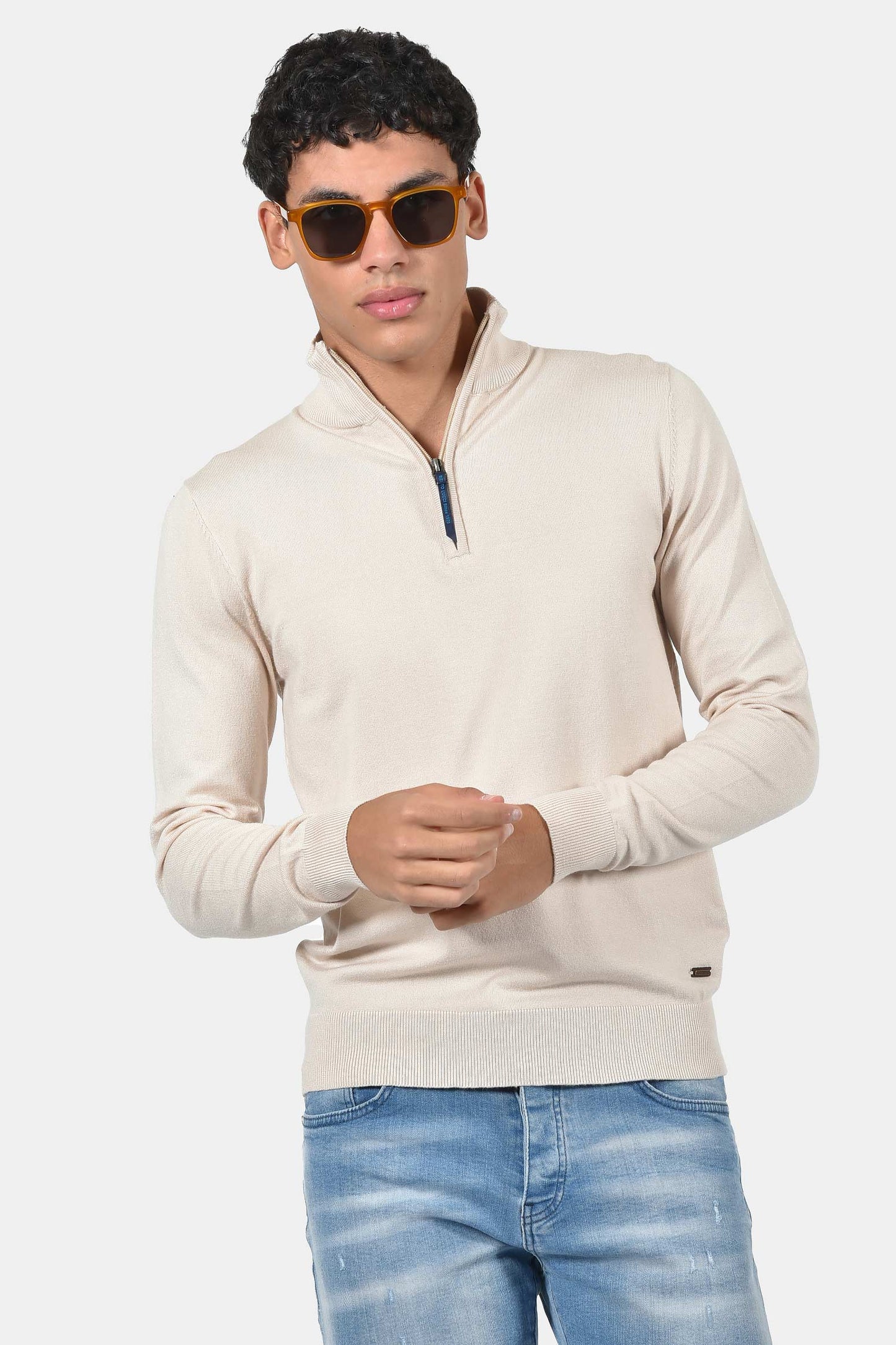 ανδρικό-half-zip-πλεκτό-πουλόβερ-normal-fit