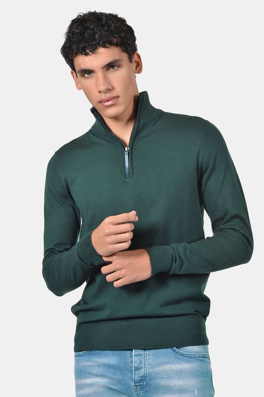 ανδρικό-half-zip-πλεκτό-πουλόβερ-normal-fit