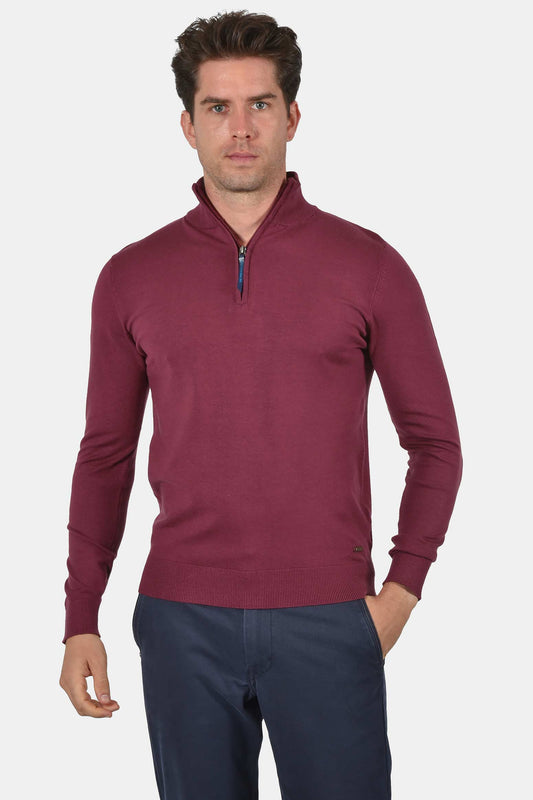 ανδρικό-half-zip-πλεκτό-πουλόβερ-normal-fit