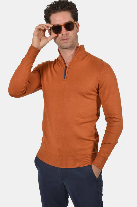 ανδρικό-half-zip-πλεκτό-πουλόβερ-normal-fit