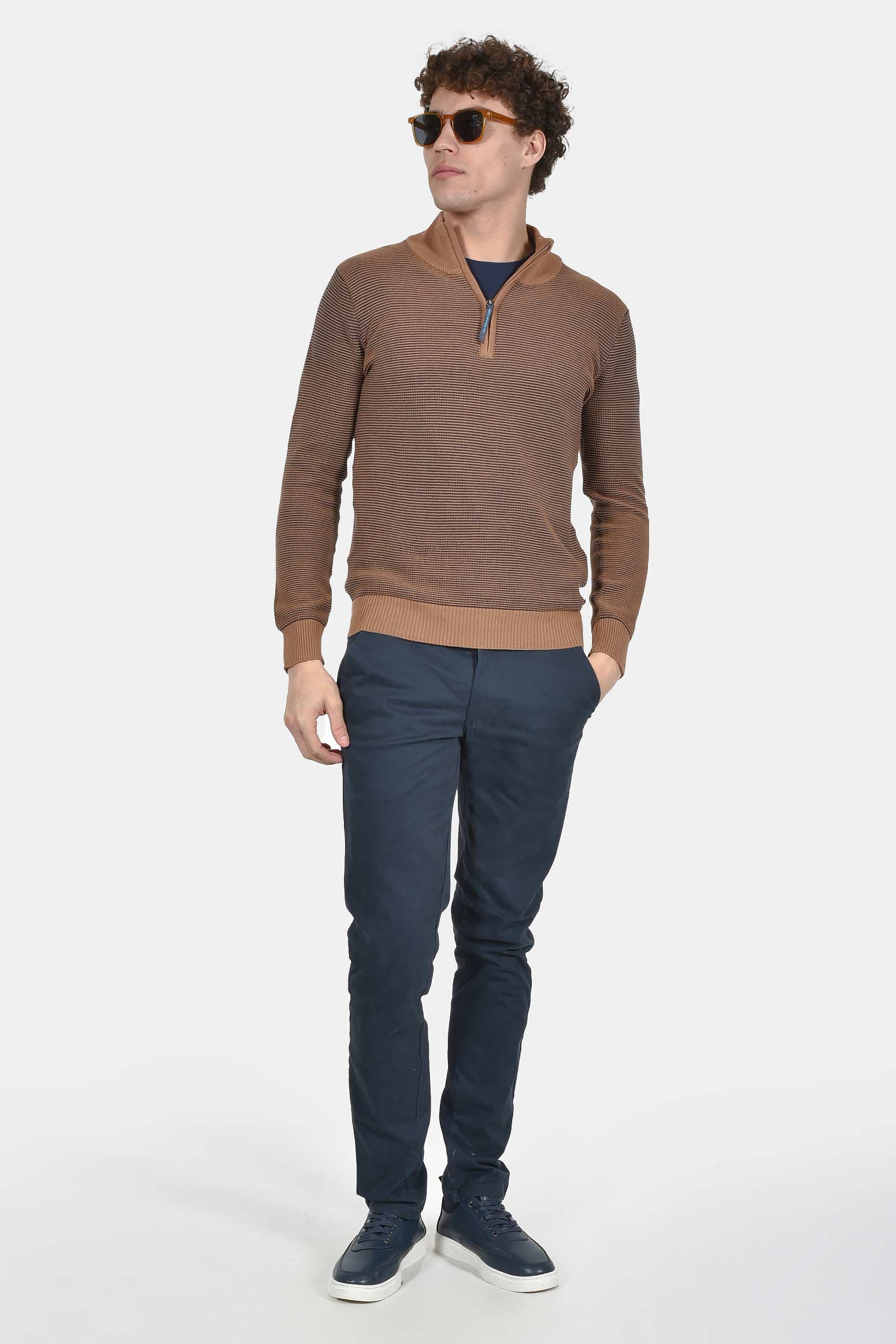 ανδρικό-πλεκτό-half-zip-slim-fit-100%-βαμβάκι