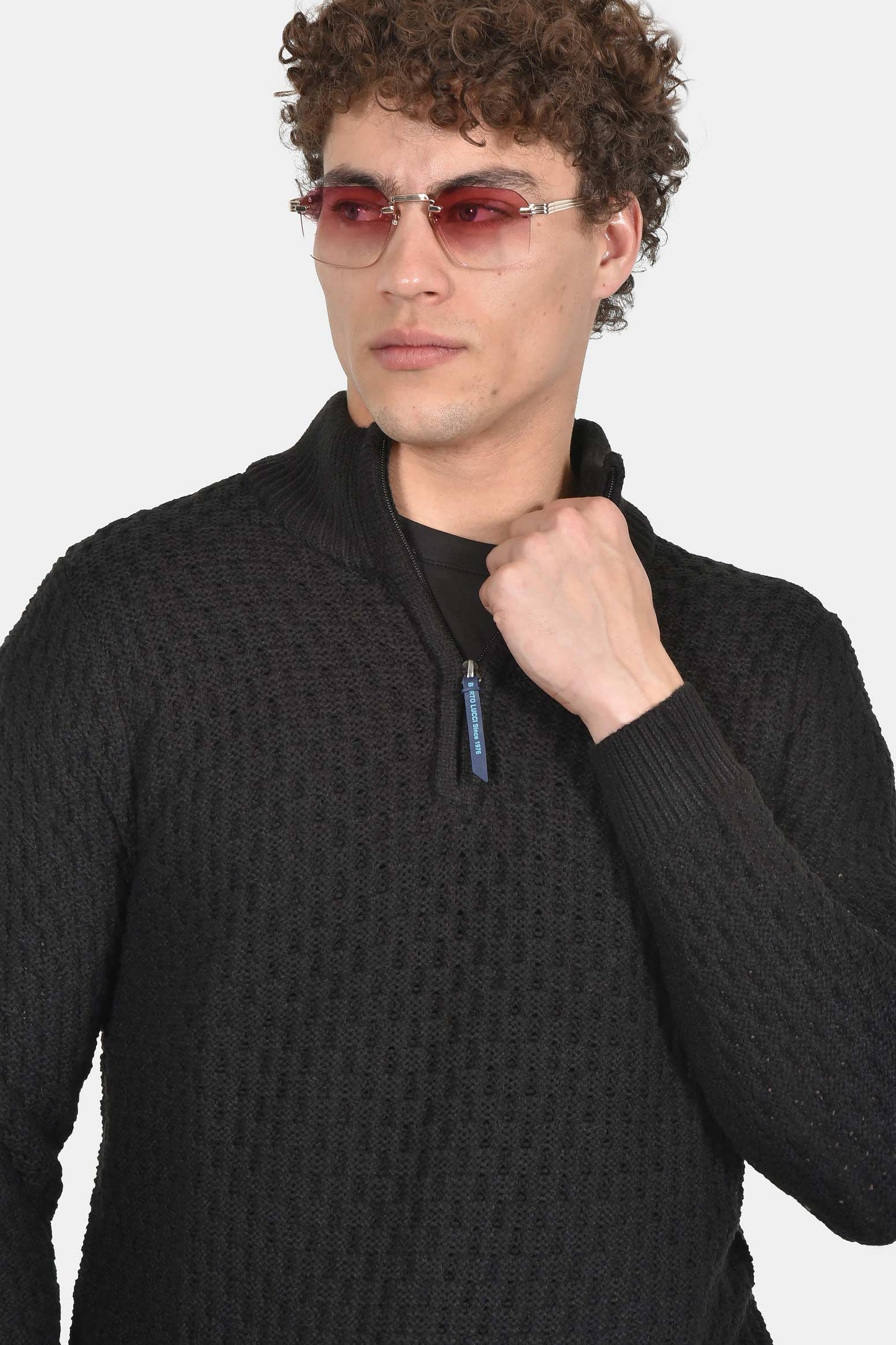 ανδρικό-πλεκτό-half-zip-normal-fit-με-ανάγλυφη-ύφανση