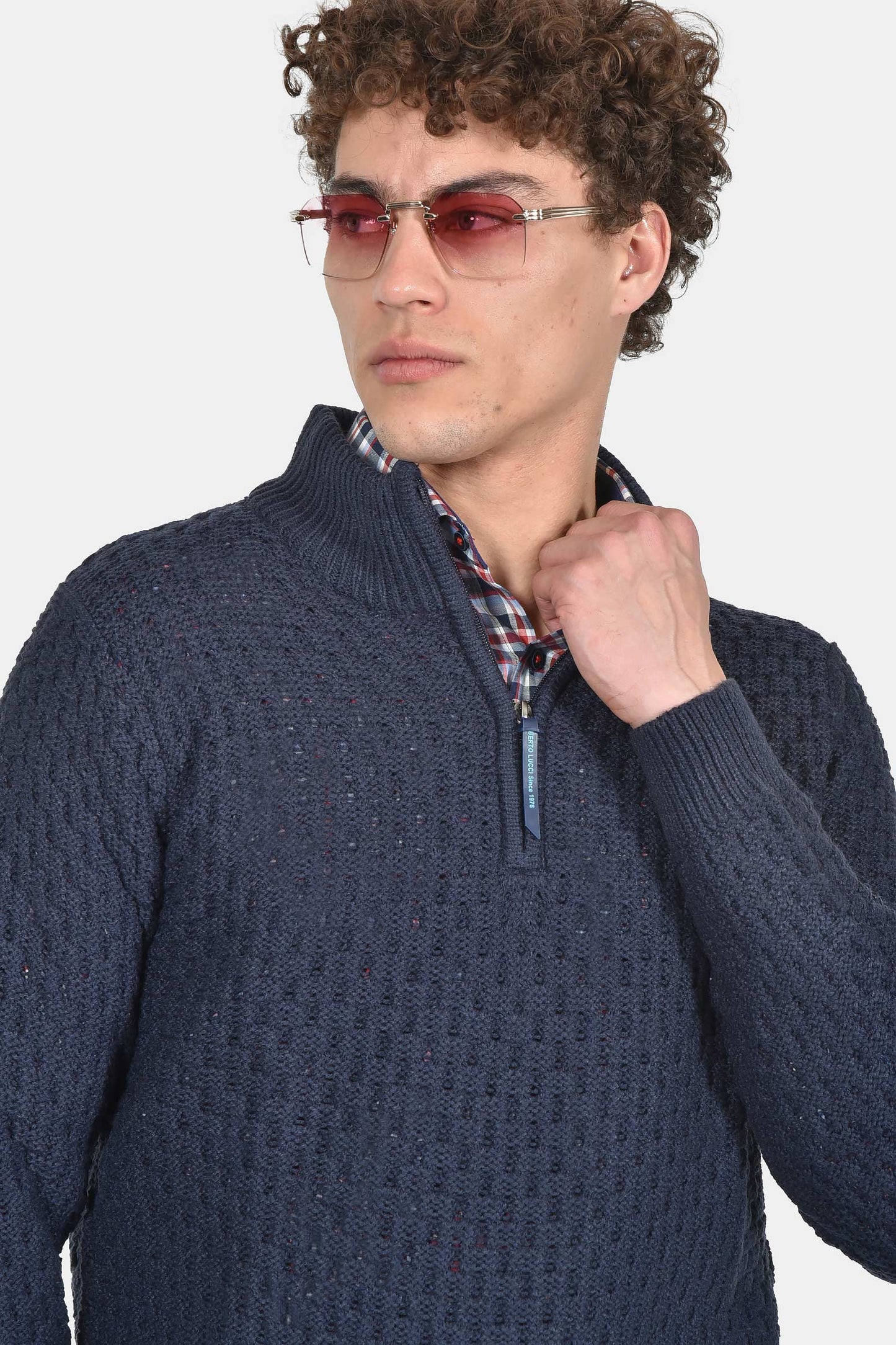 ανδρικό-πλεκτό-half-zip-normal-fit-με-ανάγλυφη-ύφανση