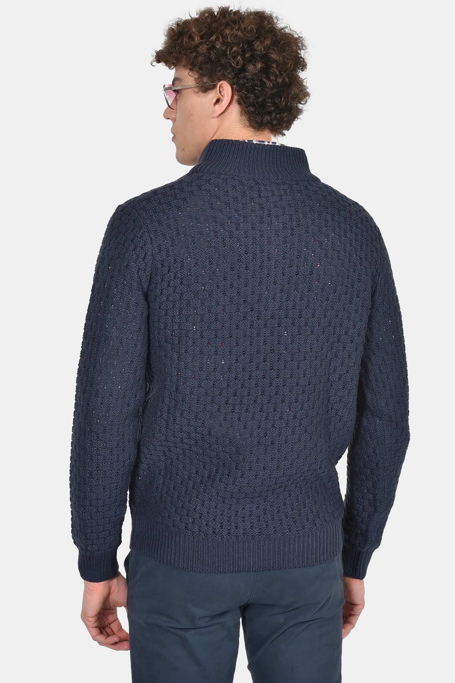 ανδρικό-πλεκτό-half-zip-normal-fit-με-ανάγλυφη-ύφανση