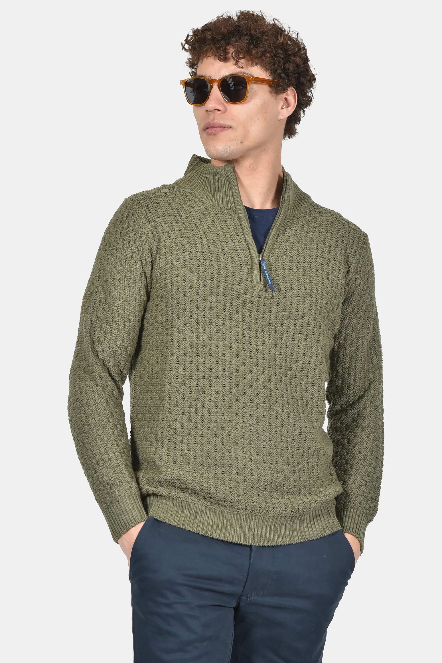 ανδρικό-πλεκτό-half-zip-normal-fit-με-ανάγλυφη-ύφανση