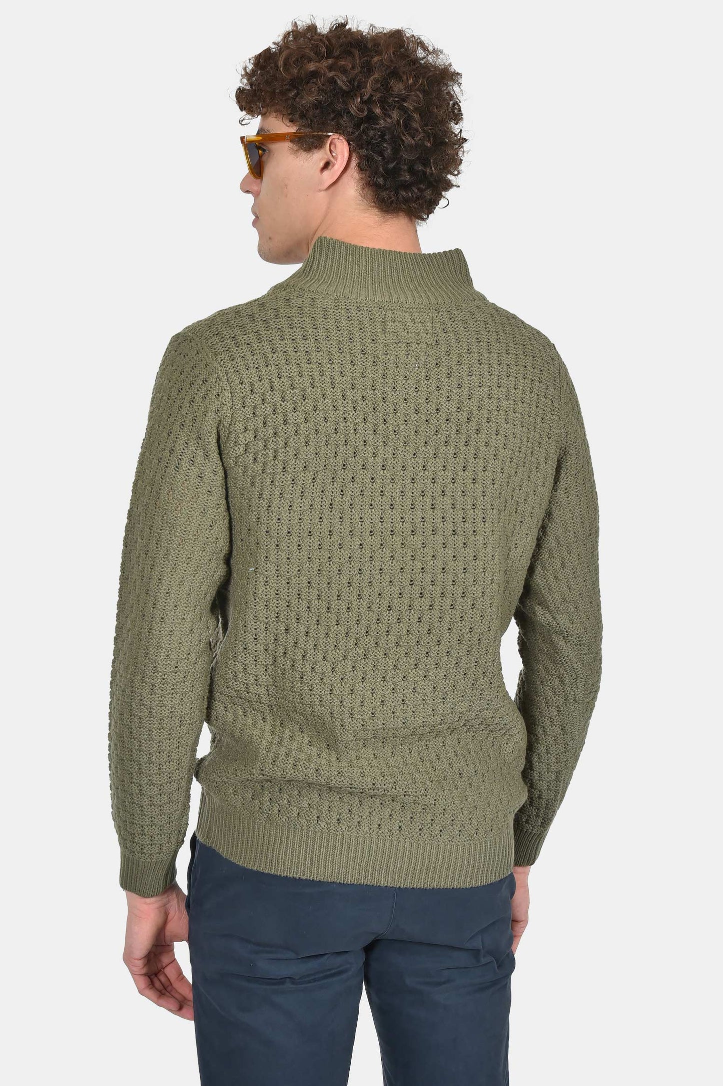 ανδρικό-πλεκτό-half-zip-normal-fit-με-ανάγλυφη-ύφανση