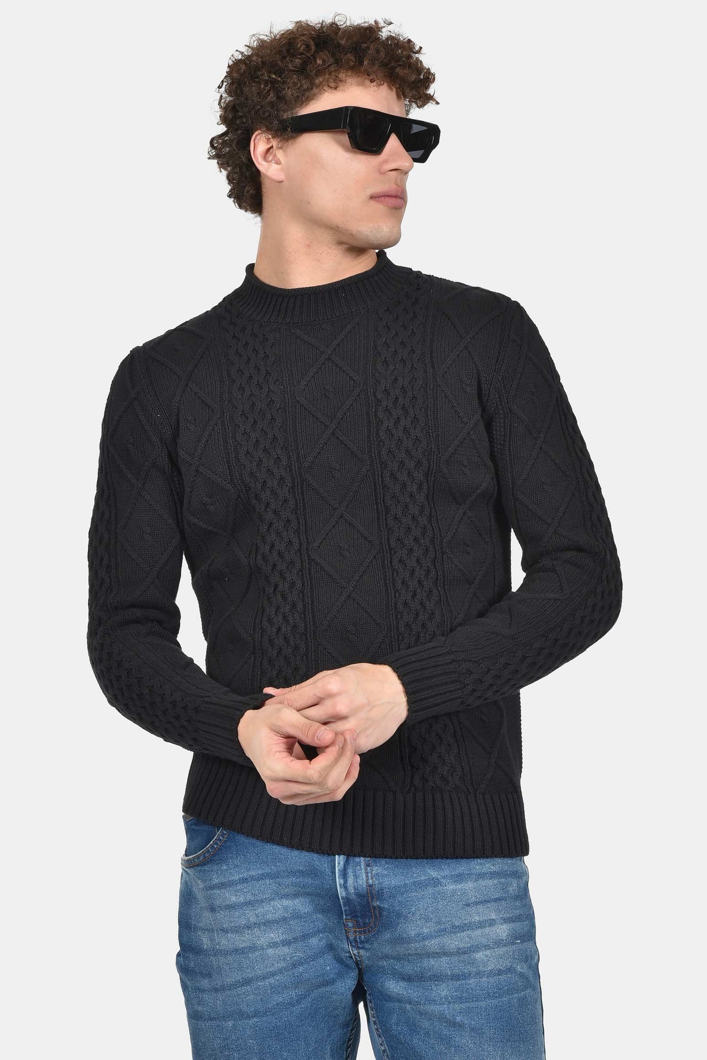 ανδρικό-πλεκτό-πουλόβερ-normal-fit-με-ανάγλυφη-πλέξη-100%-βαμβάκι