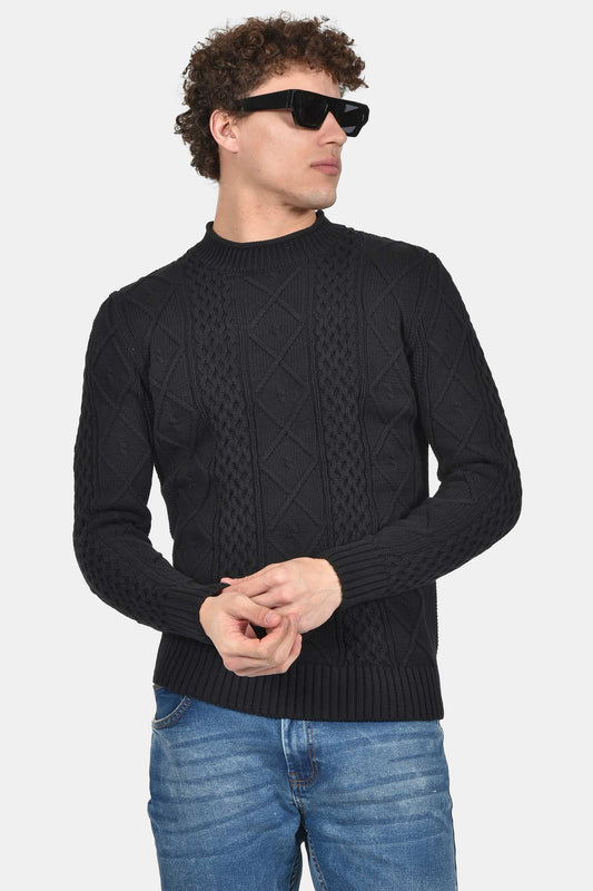 ανδρικό-πλεκτό-πουλόβερ-normal-fit-με-ανάγλυφη-πλέξη-100%-βαμβάκι