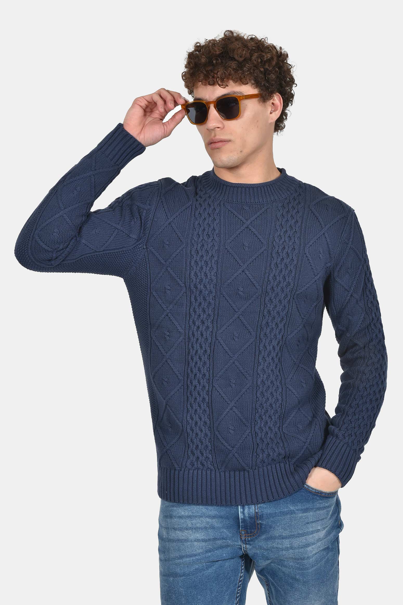 ανδρικό-πλεκτό-πουλόβερ-normal-fit-με-ανάγλυφη-πλέξη-100%-βαμβάκι