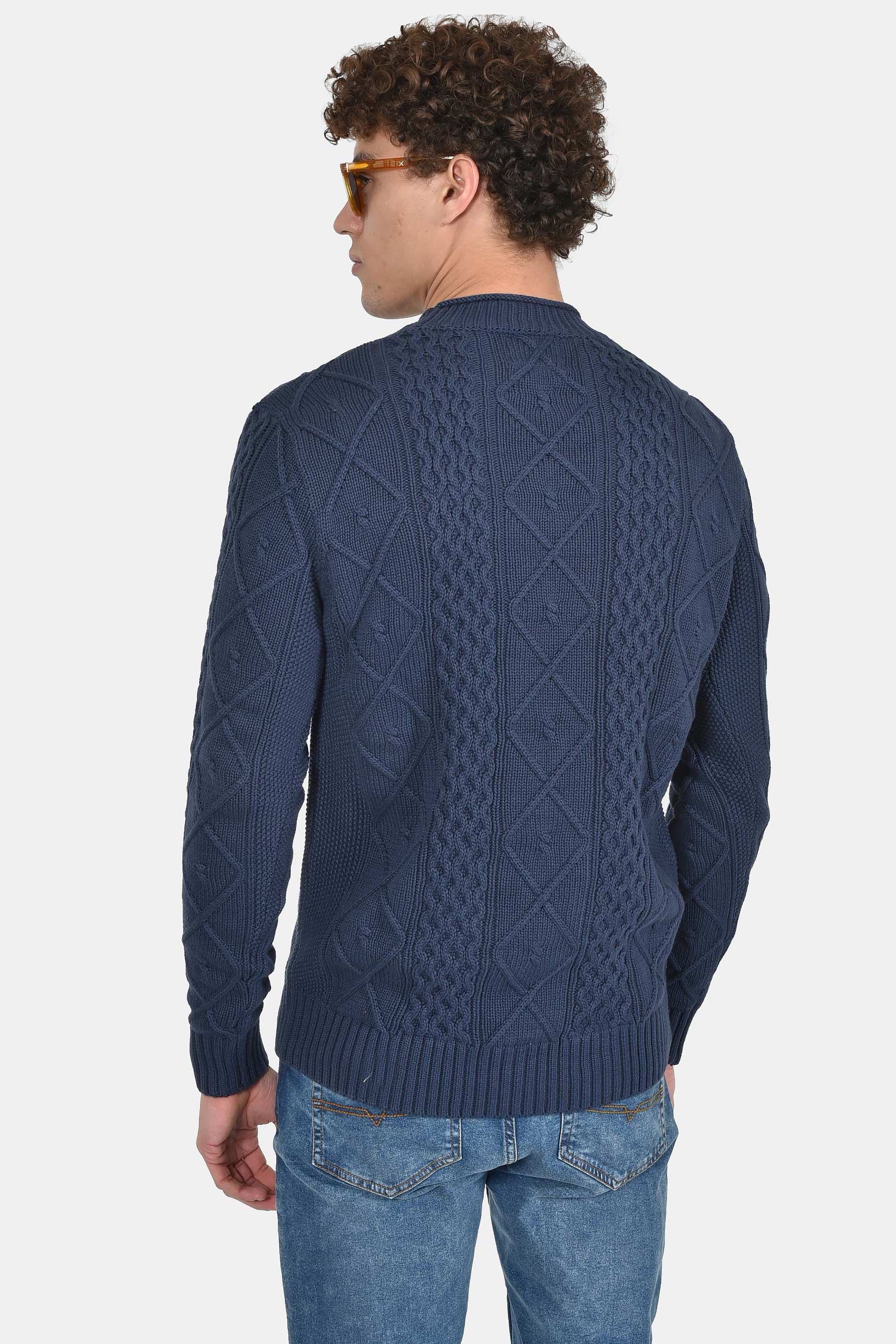 ανδρικό-πλεκτό-πουλόβερ-normal-fit-με-ανάγλυφη-πλέξη-100%-βαμβάκι