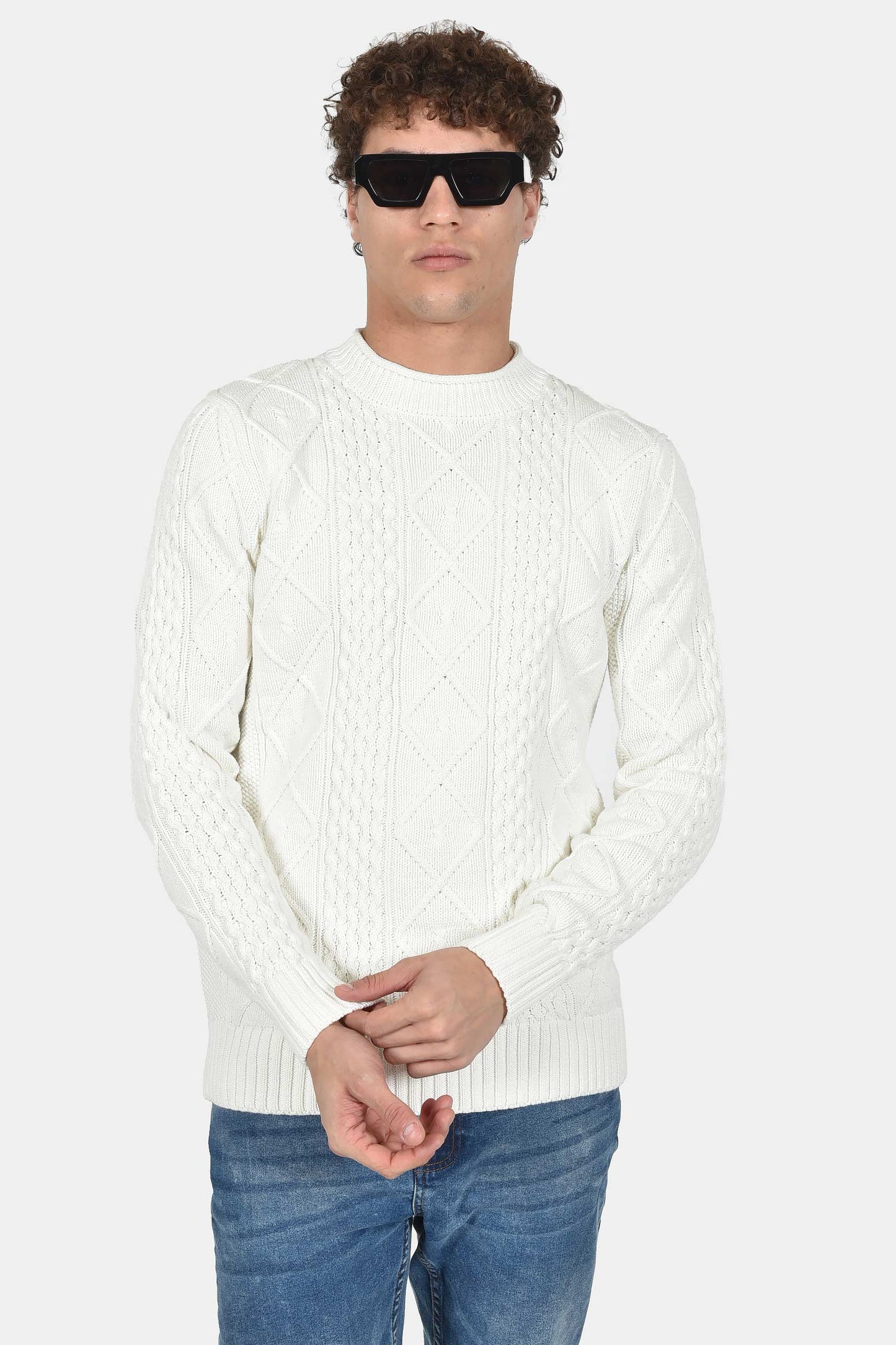 ανδρικό-πλεκτό-πουλόβερ-normal-fit-με-ανάγλυφη-πλέξη-100%-βαμβάκι