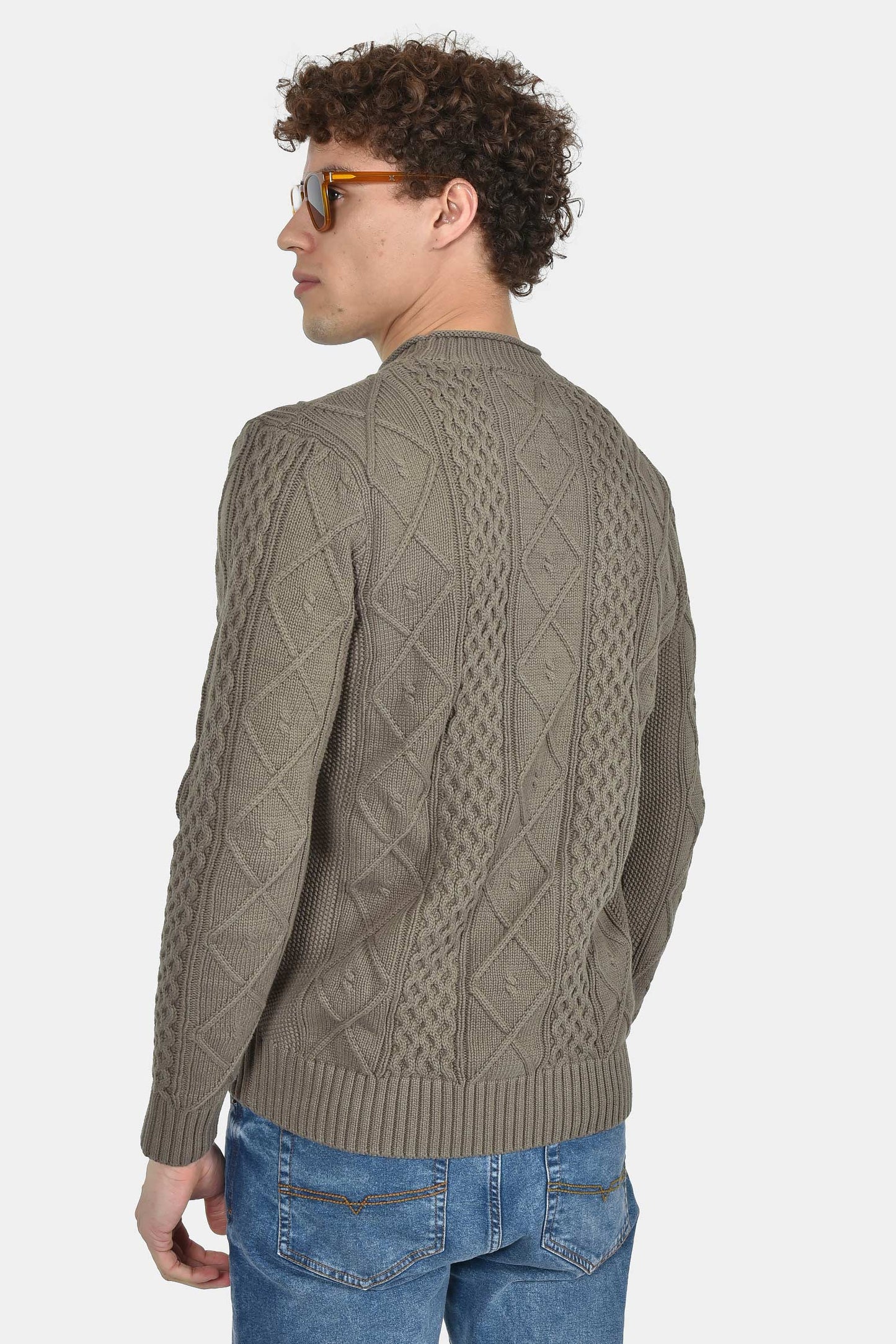 ανδρικό-πλεκτό-πουλόβερ-normal-fit-με-ανάγλυφη-πλέξη-100%-βαμβάκι