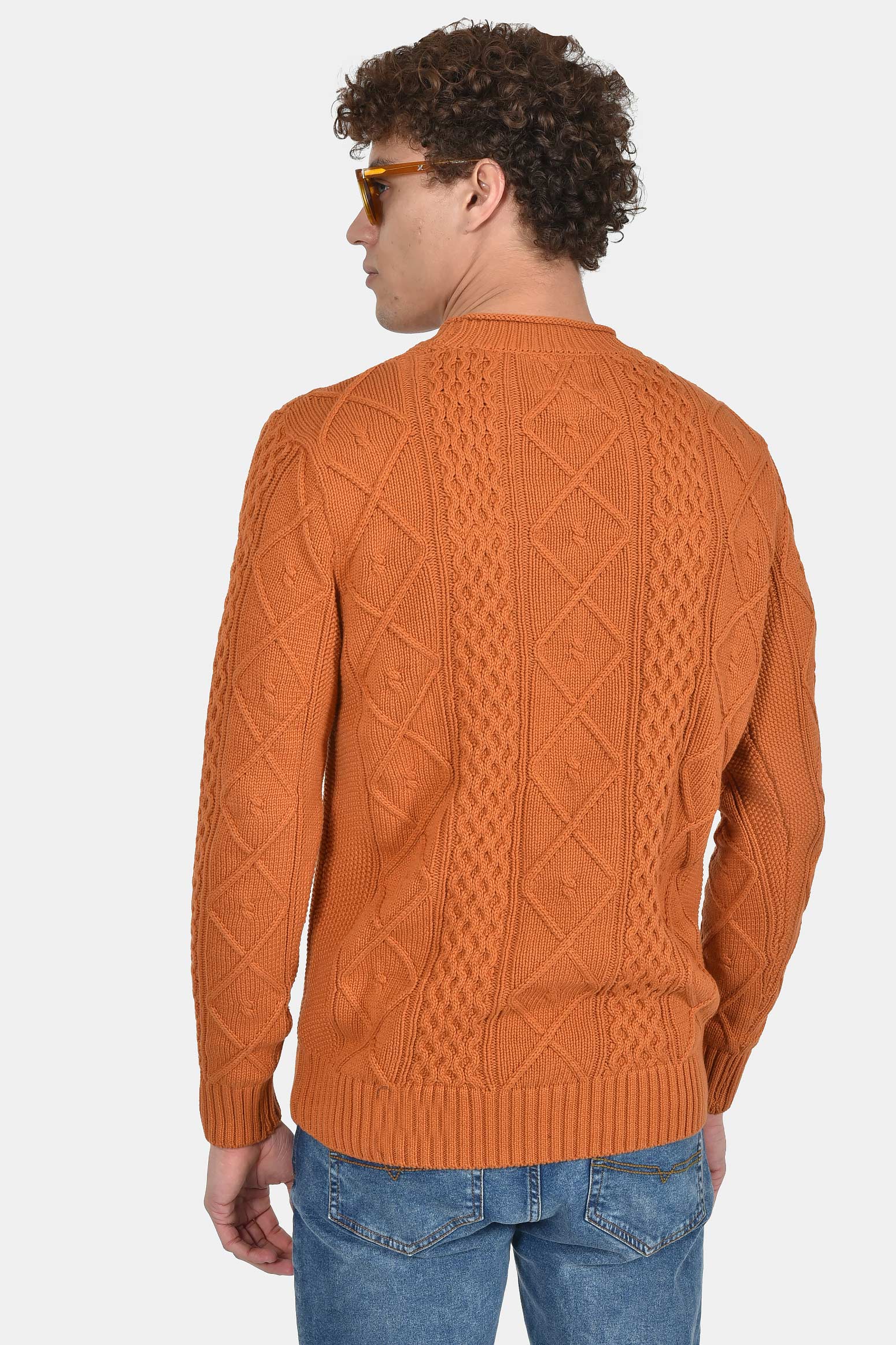 ανδρικό-πλεκτό-πουλόβερ-normal-fit-με-ανάγλυφη-πλέξη-100%-βαμβάκι