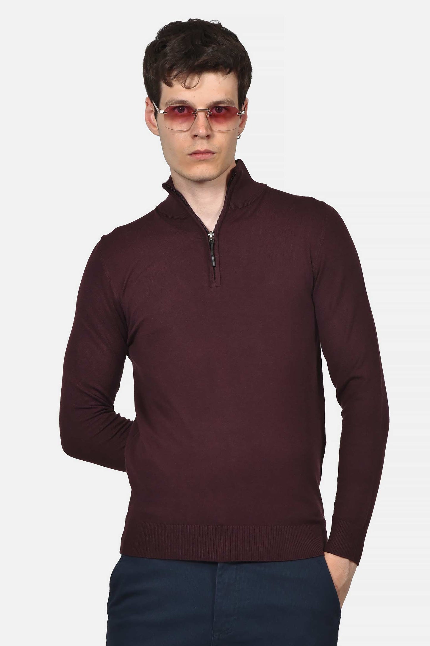 ανδρικό-πλεκτό-half-zip-normal-fit-100%-βαμβάκι