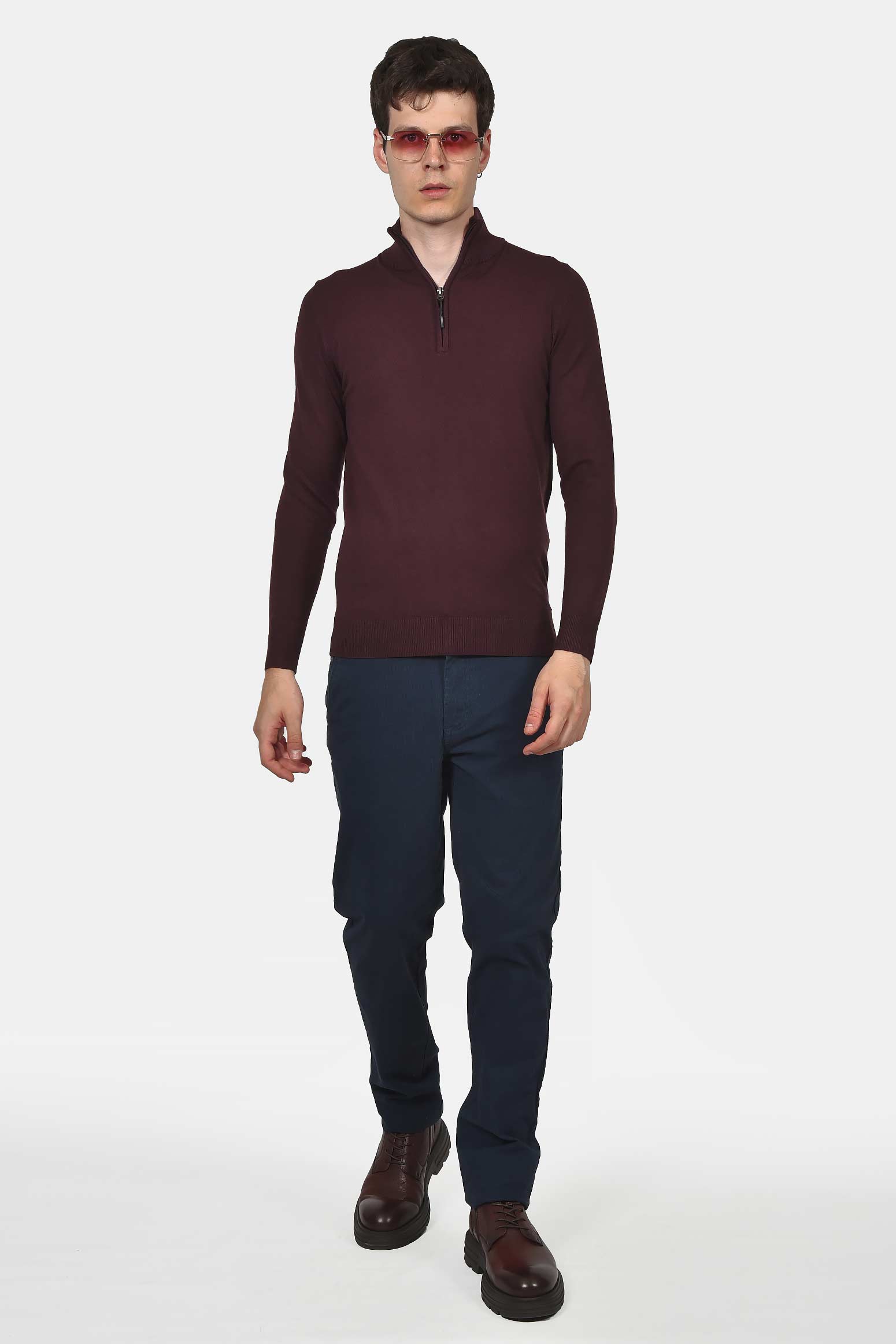 ανδρικό-πλεκτό-half-zip-normal-fit-100%-βαμβάκι