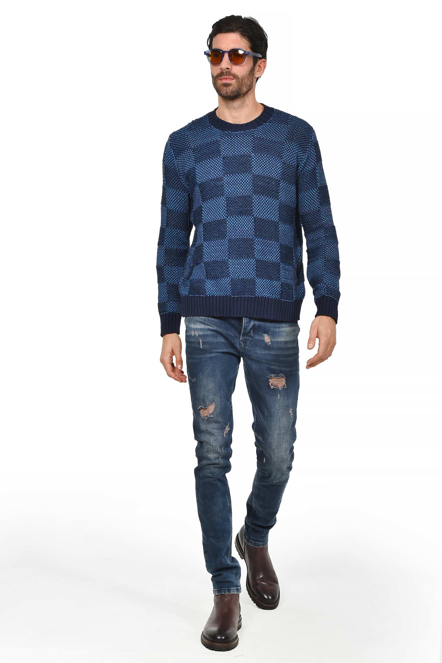 ανδρικό-πουλόβερ-με-σχέδιο-σκακιέρα